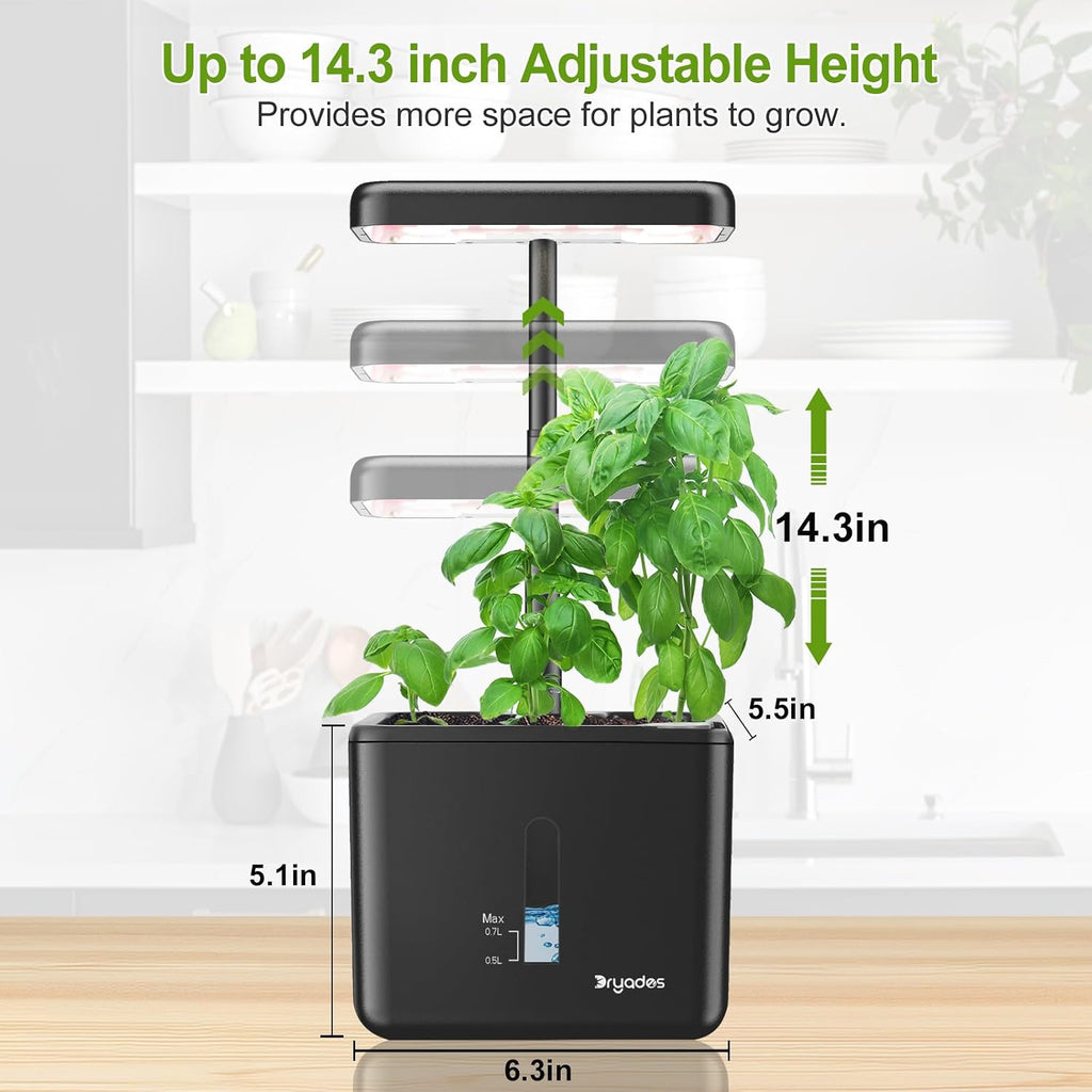 Indoor Garden Growing Systems Self-Watering Plant Pot Smart Gardening System with 17 Watts LED Grow Light Auto Timer