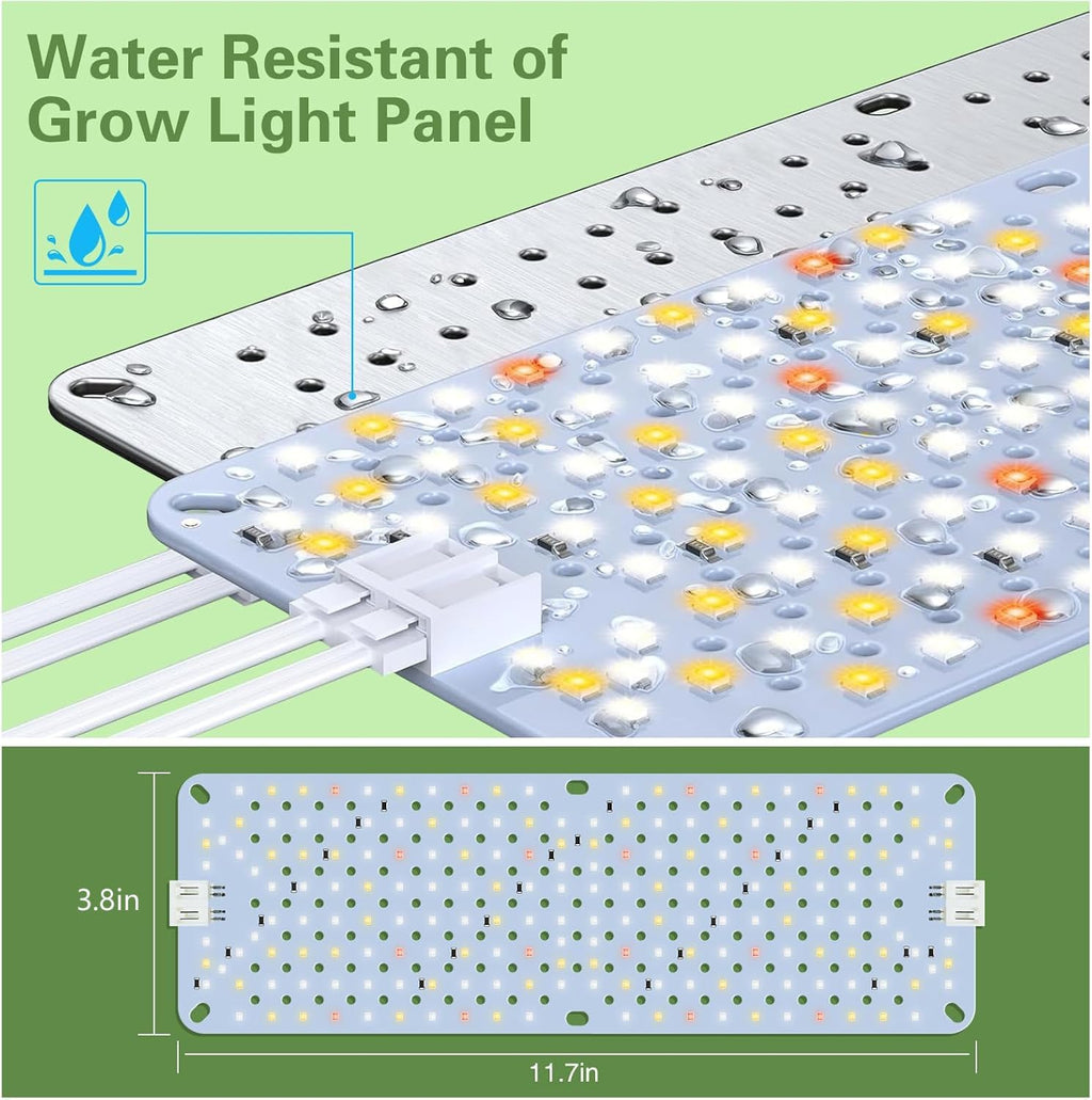 40W Ultra-Thin Panel Full Spectrum Grow Lights, 768 LEDs Growing Light for Indoor Plants with Daisy Chain Function