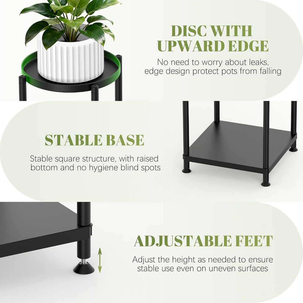 Plant Stand Indoor Outdoor, 4 Tier Metal Shelf Holder Corner | Multiple Plants Rack Tall Holder, Sturdy Rustproof