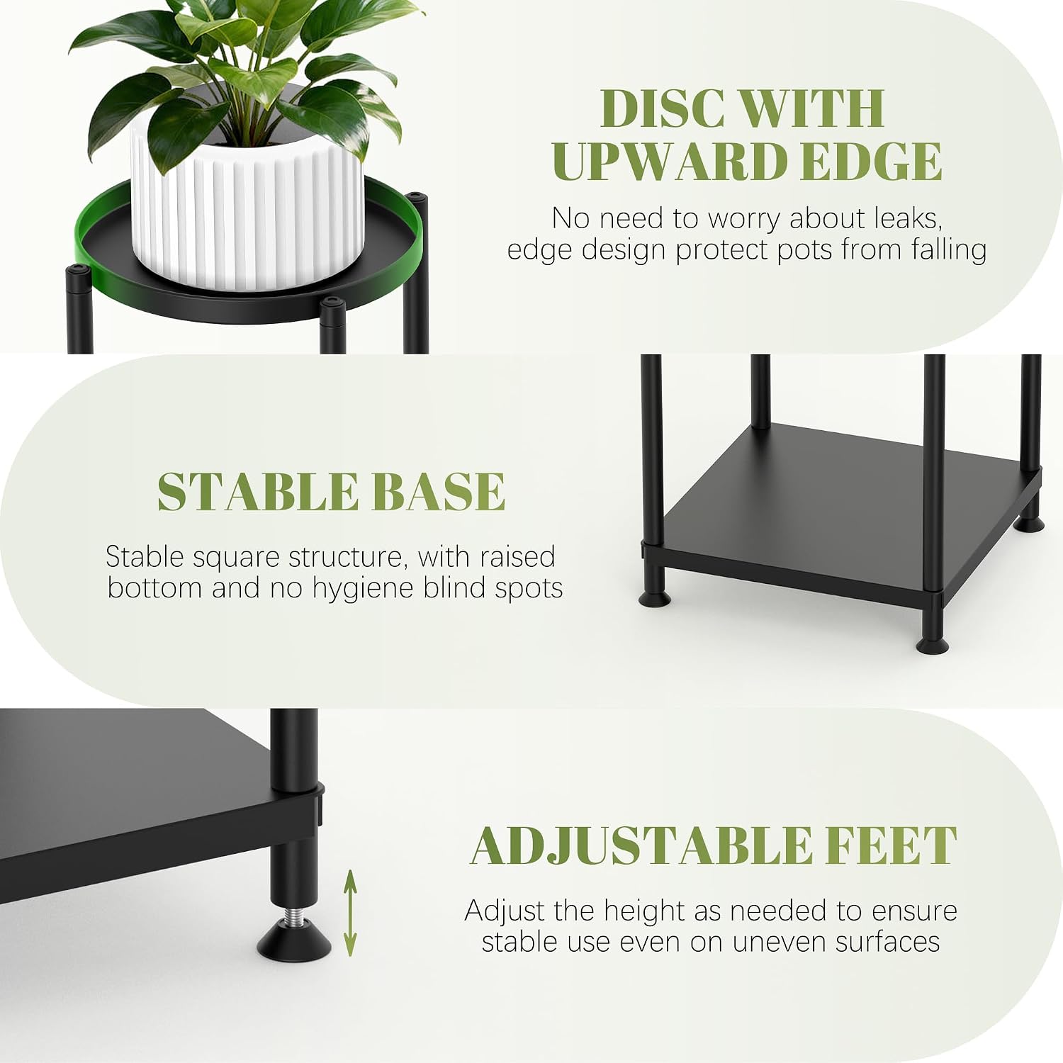 Plant Stand Indoor Outdoor, 4 Tier Metal Shelf Holder Corner | Multiple Plants Rack Tall Holder, Sturdy Rustproof
