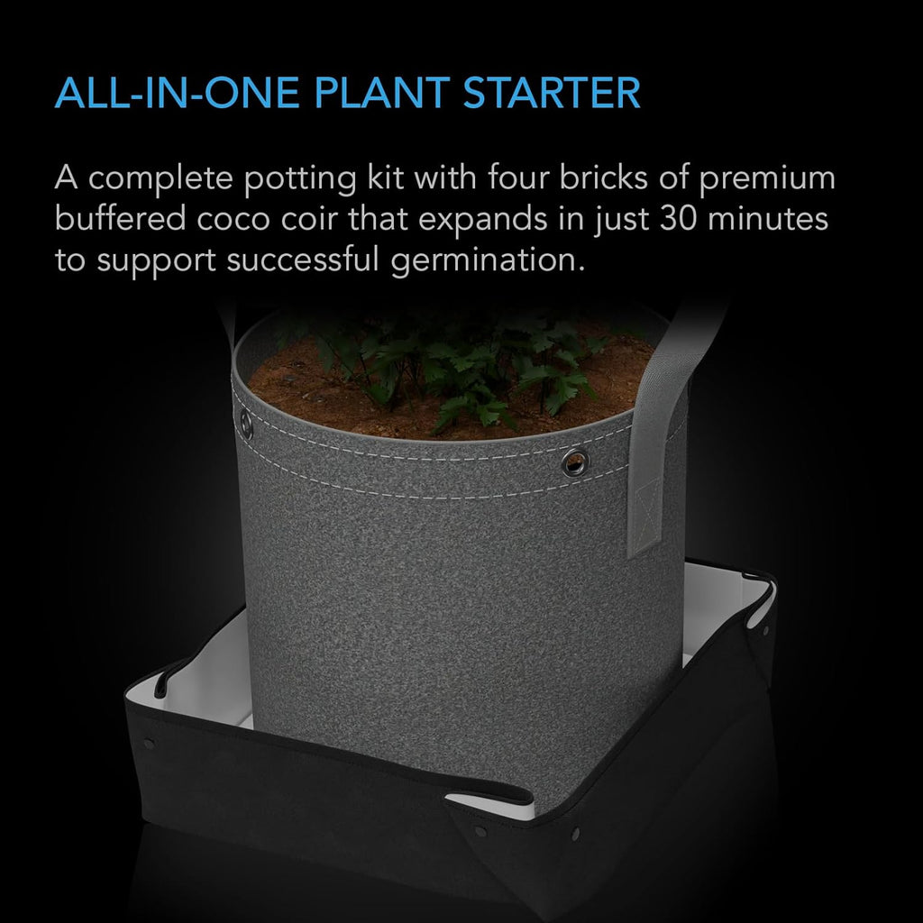 AC Infinity Instant Potting Mix Kit, 2-Plant Starter Set with Premium | Grow Kit with Buffered Coco Coir Bricks