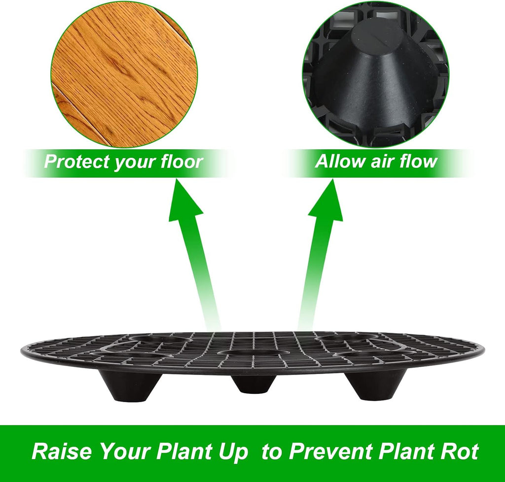 12 PCS Plant Risers for Inside Pots - 12 Inch Plastic Plant Stand Pot Elevator - Plant Lifter Deck Protectors for Pots