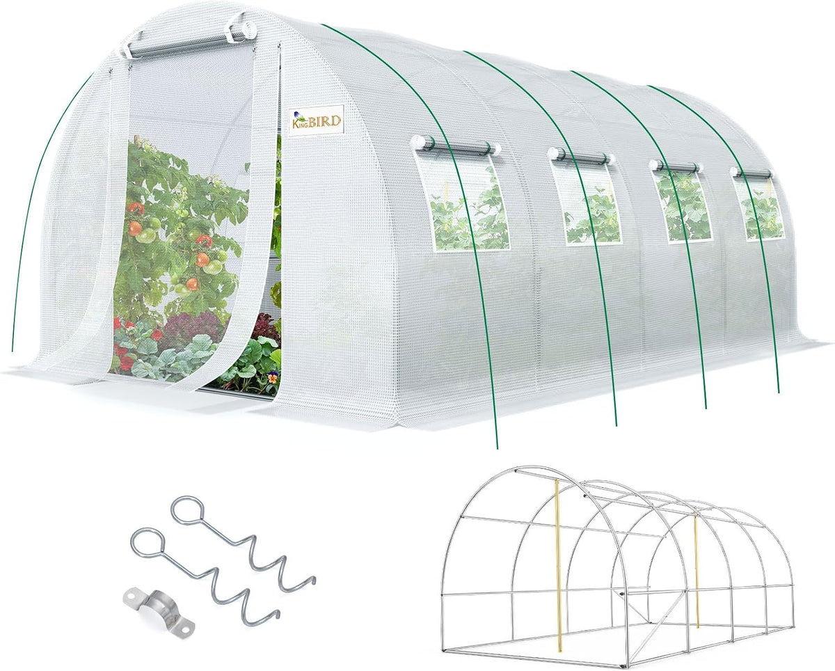 Outdoor Germination and Grow Kit with Greenhouse Domes - Direct Water and nutrients to Roots, Protect Seeds and Seedlings, 4 Sets, Purple, Made in The USA