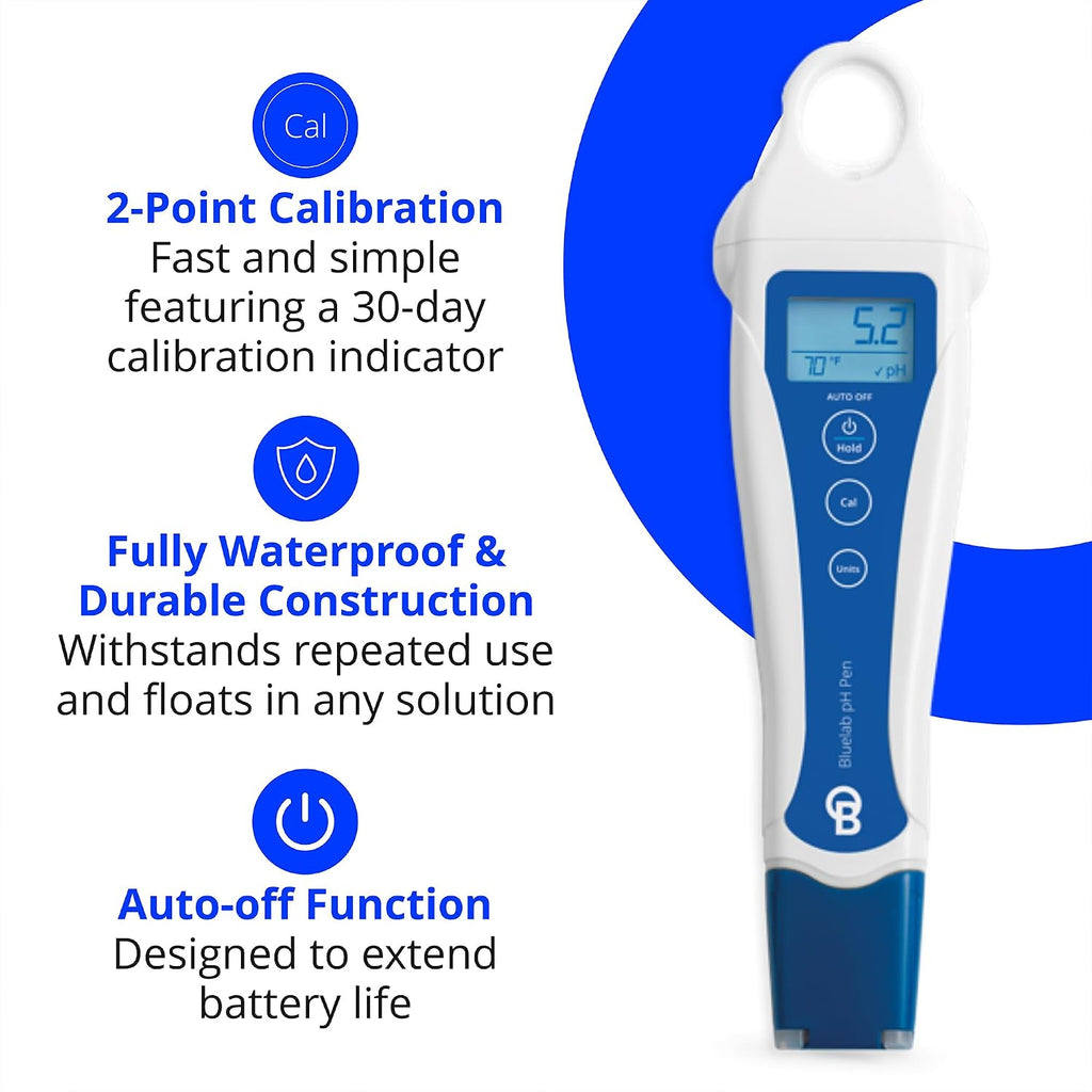 Bluelab pH Pen Meter and Probe Care Kit pH for Optimal Plant Health | With Calibration Supplies, Storage Solution and