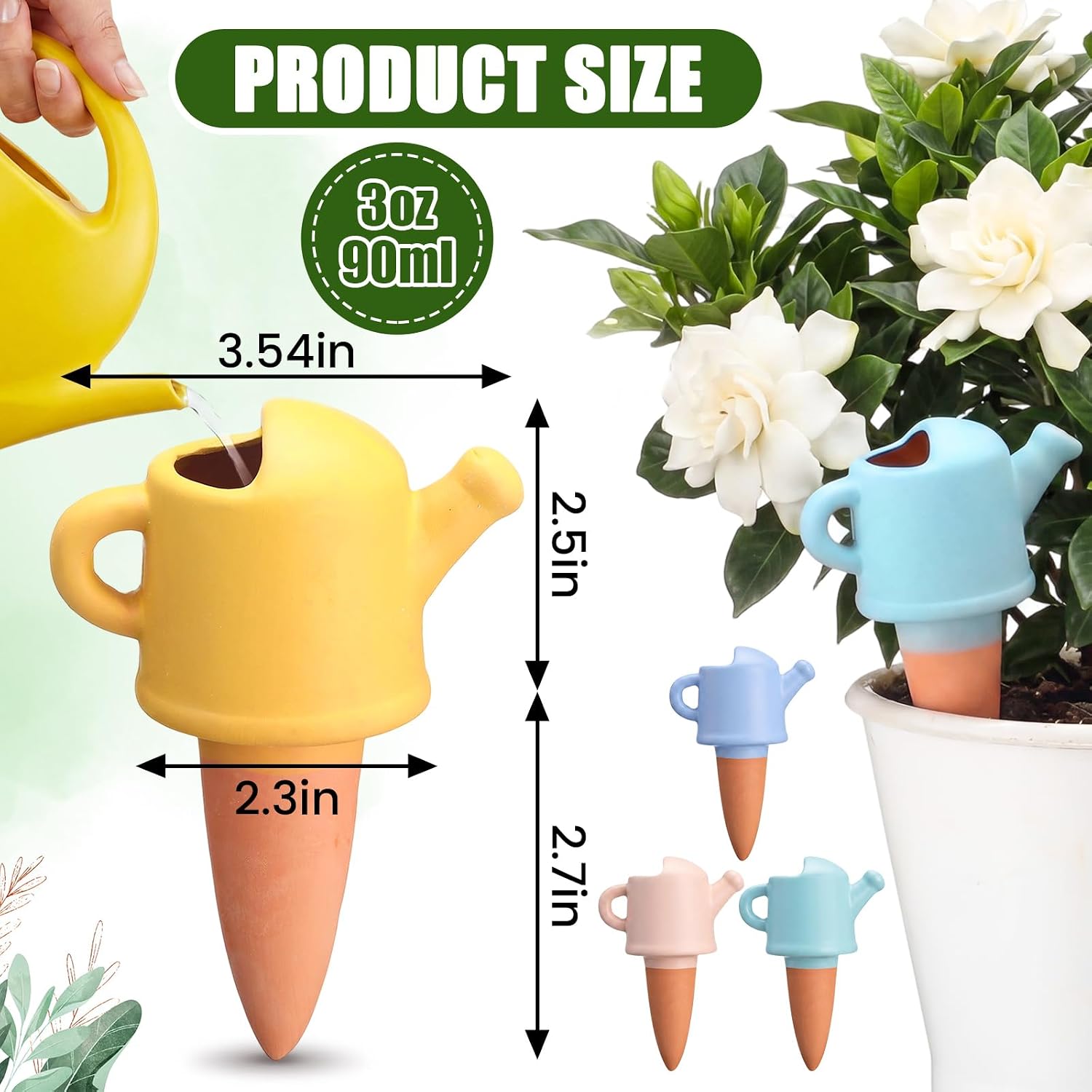 8 Pack Terracotta Self Watering Spikes, Watering Can Self-watering Globes | Slow Release Automatic Planter Insert