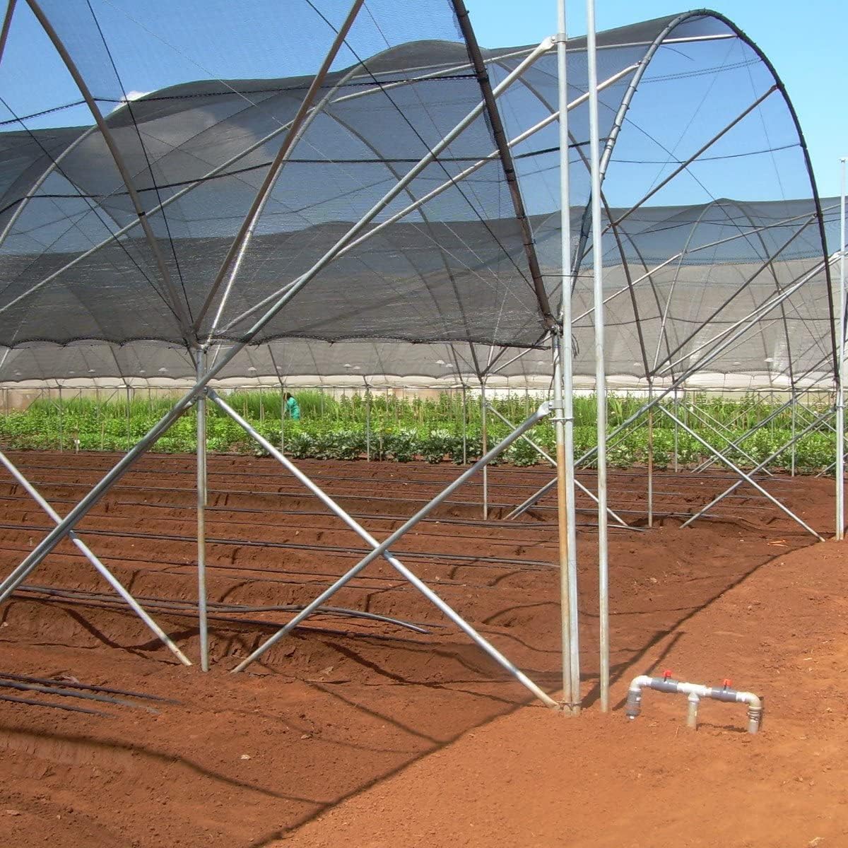 Agfabric 50% Shade Cloth 8 X 12ft Sun Shade Fabric Sunblock Shade Cloth Cover with Clips for Plants, Black