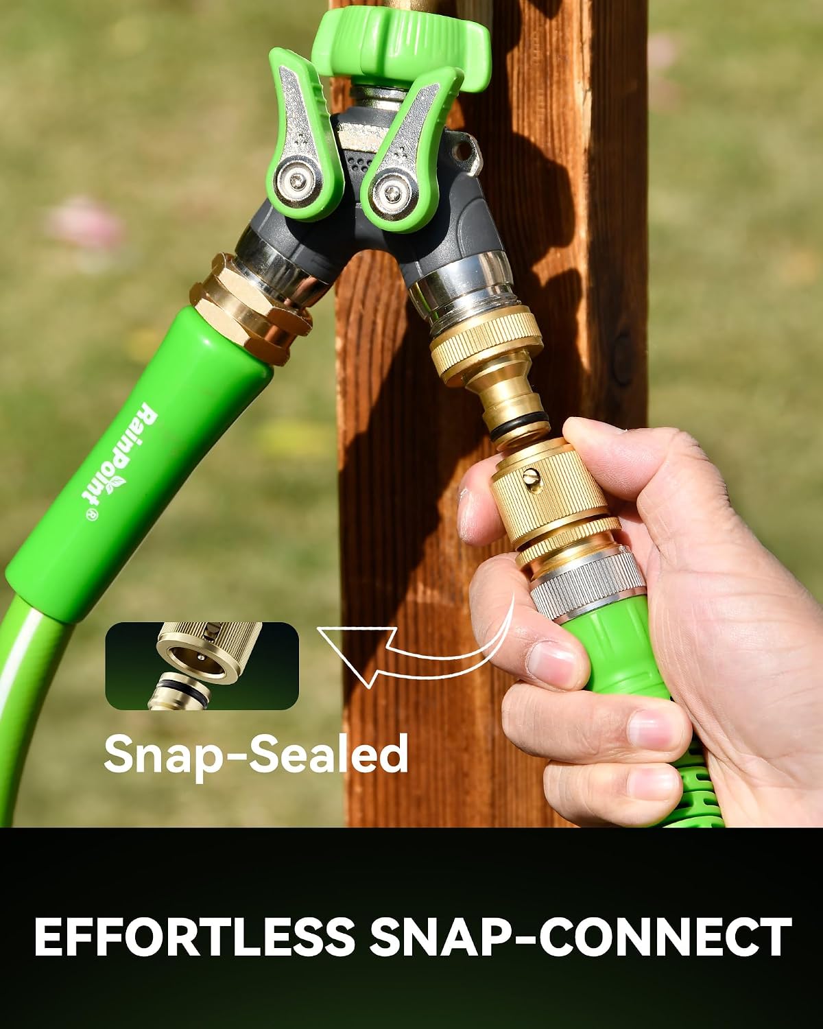 RainPoint Garden Hose Quick Connectors, Heavy Duty Solid Brass 3/4 Inch GHT, Universal Leak-Proof Fittings for Easy