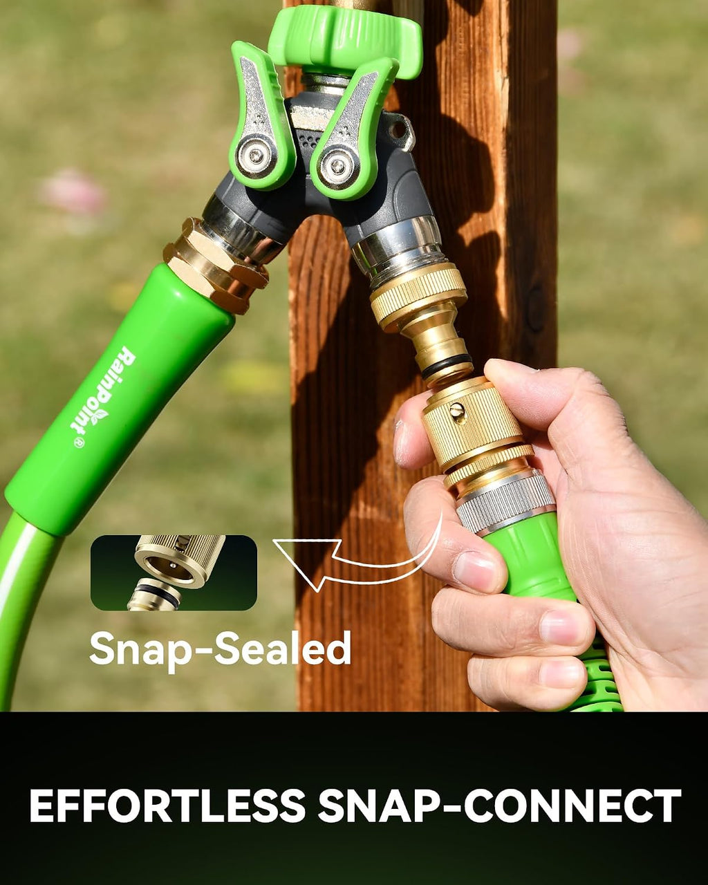 RainPoint Garden Hose Quick Connectors, Heavy Duty Solid Brass 3/4 Inch GHT, Universal Leak-Proof Fittings for Easy