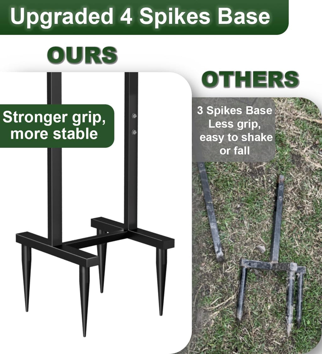 Garden Hose Holder With 4 Spikes, Freestanding Metal Hose Stand for Outdoor Garden, Detachable Hose Storage Rack for