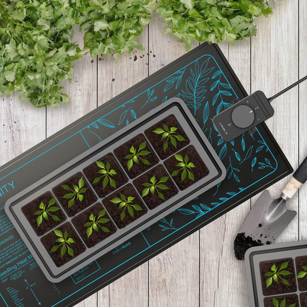 AC Infinity SUNCORE S3, Waterproof Seedling Mat with Heat Controller 10" x 20.75", UL & MET Certified Heating Pad, for