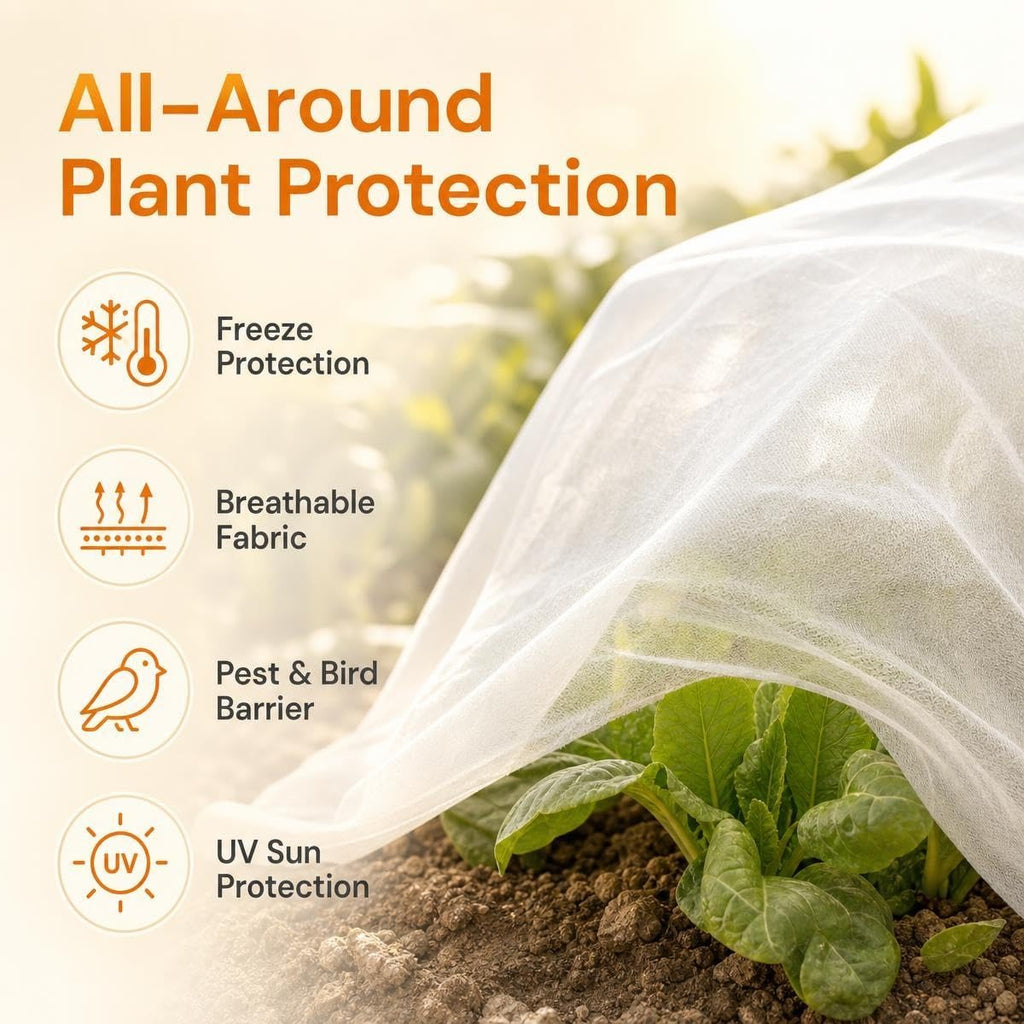 Plant Covers Freeze Protection 10 x 50 FT,0.9oz/yd² Frost Cloth | Floating Row Cover Plant Blankets for Garden Clod