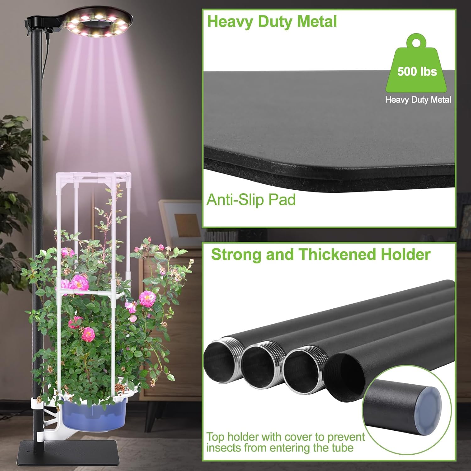 Indoor Plant Hydroponics Growing System Tower Kit with Grow light,Herb Vegetable Indoor Gardening System with Standing