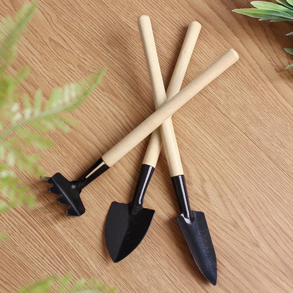 GANAZONO 8 Sets Mini Gardening Tools Portable Garden Hand Tools Set Miniature Gardening Rake Trowel and Shovel for