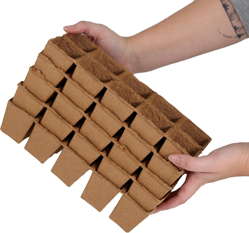 Daniel's Plants 2" Naked Pots Seedling Trays | Natural Plantable Seed Starter Trays | OMRI-Listed Biodegradable | Earth