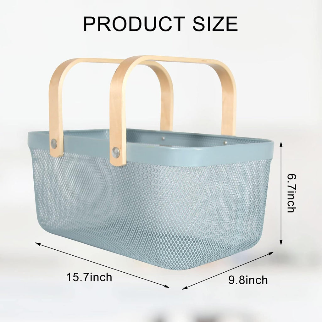 Garden Harvest Basket,Delicate Harvest Basket for Garden Vegetables,Practical Metal Mesh Wire Basket with Handle