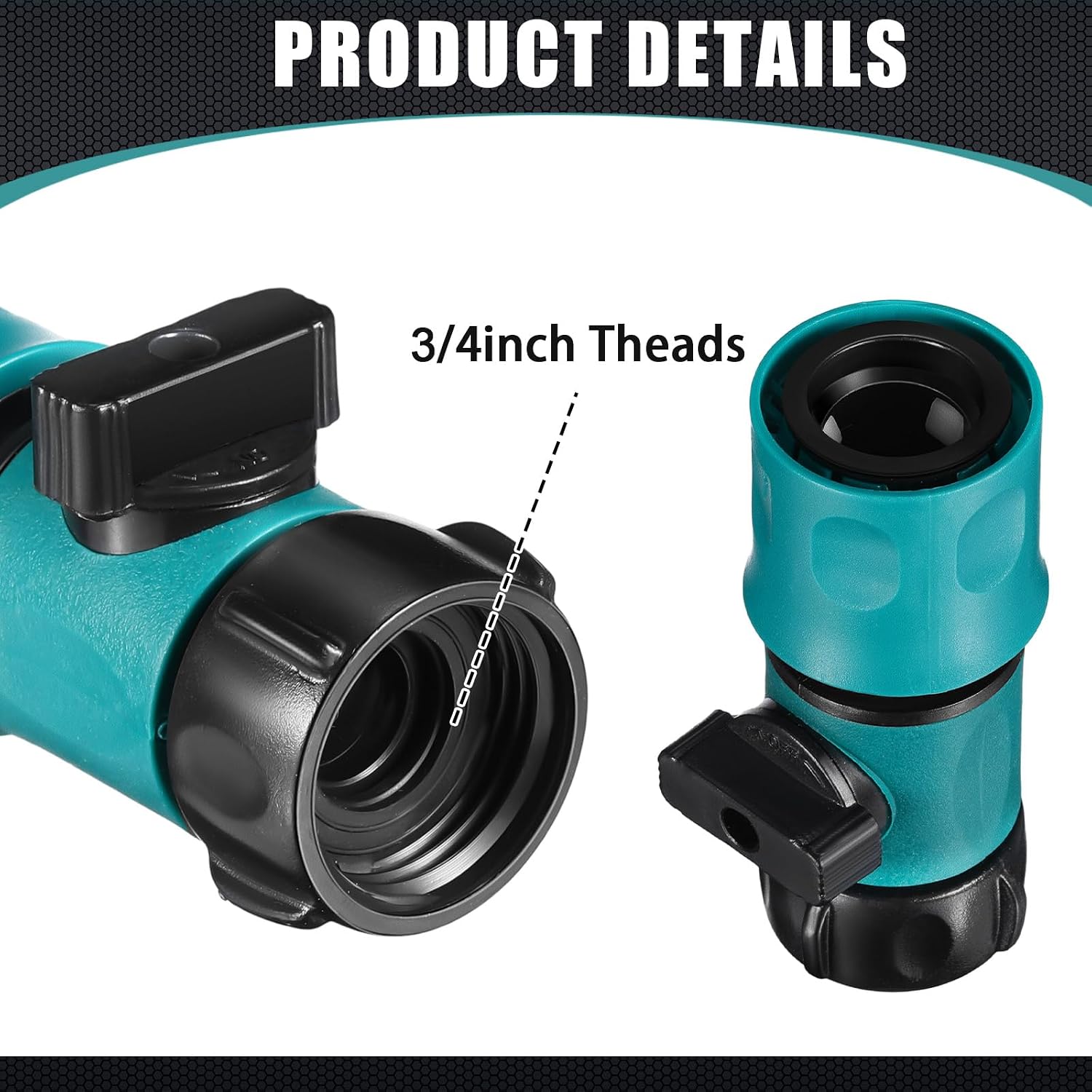 Threlaco 20 Pack Garden Hose Quick Connect with Shut Off Valve,3/4" Plastic Water Hose Connector Fittings,40 Male
