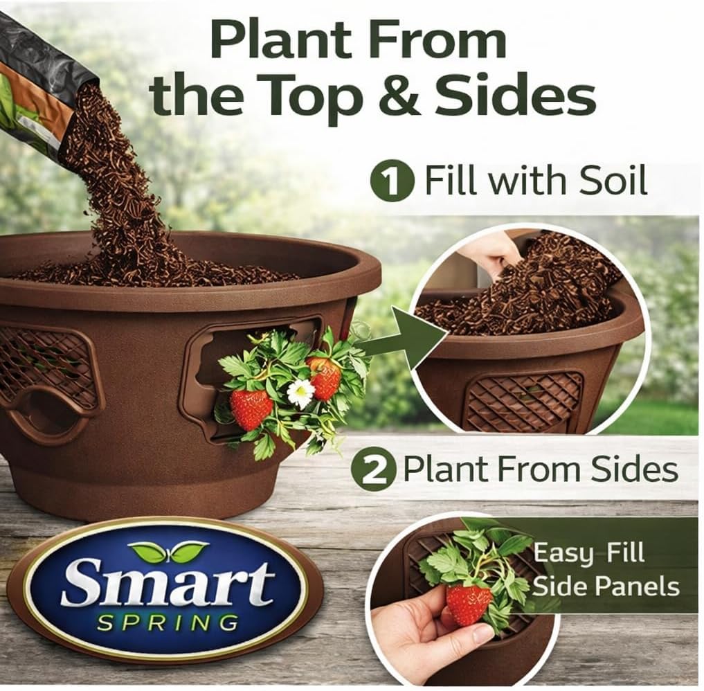 Ultimate Hanging Baskets - Strawberry, Tomato, Flower, and Herb Outdoor Planters - Use Garden Pots for Growing Plants