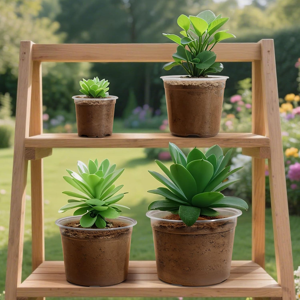 4/6/8/10 Inch Large Size Clear Nursery Pots for Plants, 16 Pack Plastic Plant Pots with Drainage Holes, Durable