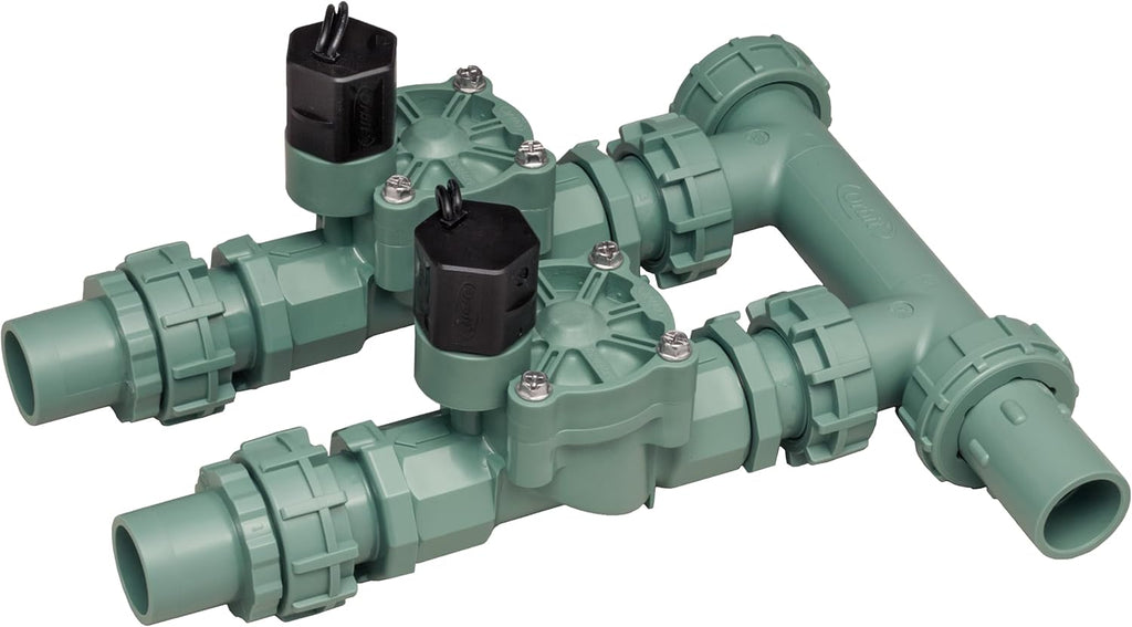 Orbit Sprinkler Valve Manifold System - Two Valves, Tri-Lingual (1)