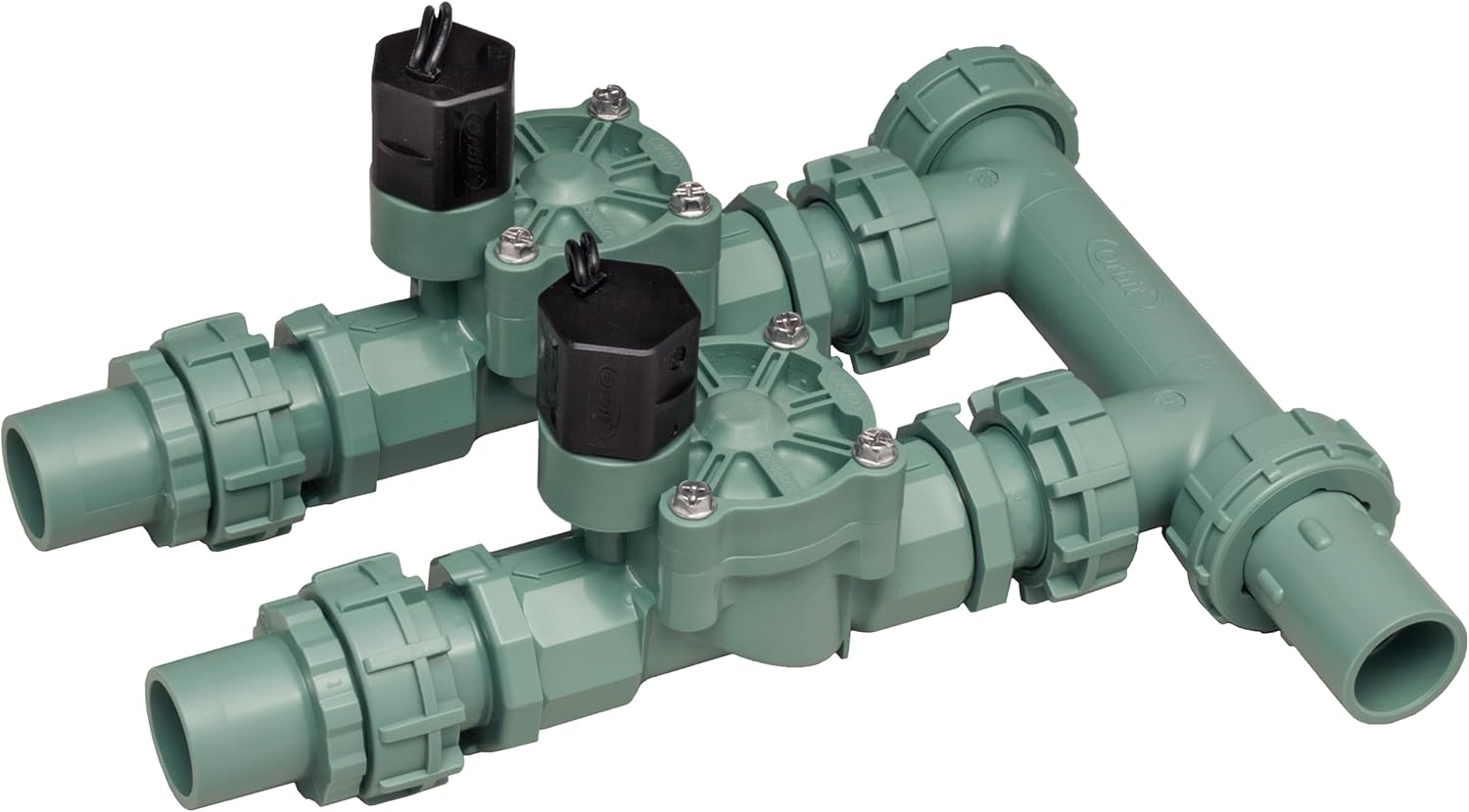 Orbit Sprinkler Valve Manifold System - Two Valves, Tri-Lingual (1)