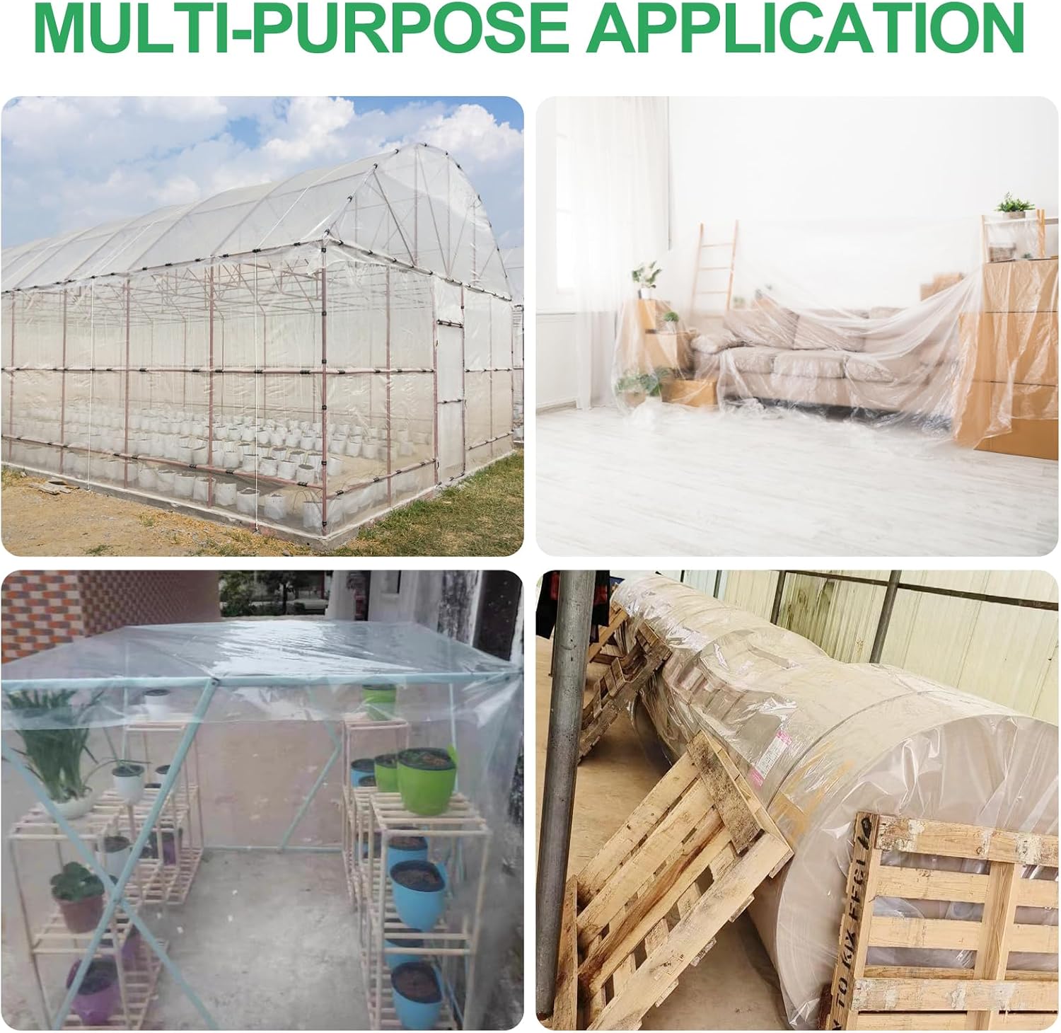 Greenhouse Greenhouse Plastic Sheeting 12x25 ft, 6 mil Greenhouse Film Covering, Greenhouse Polyethylene Film, UV