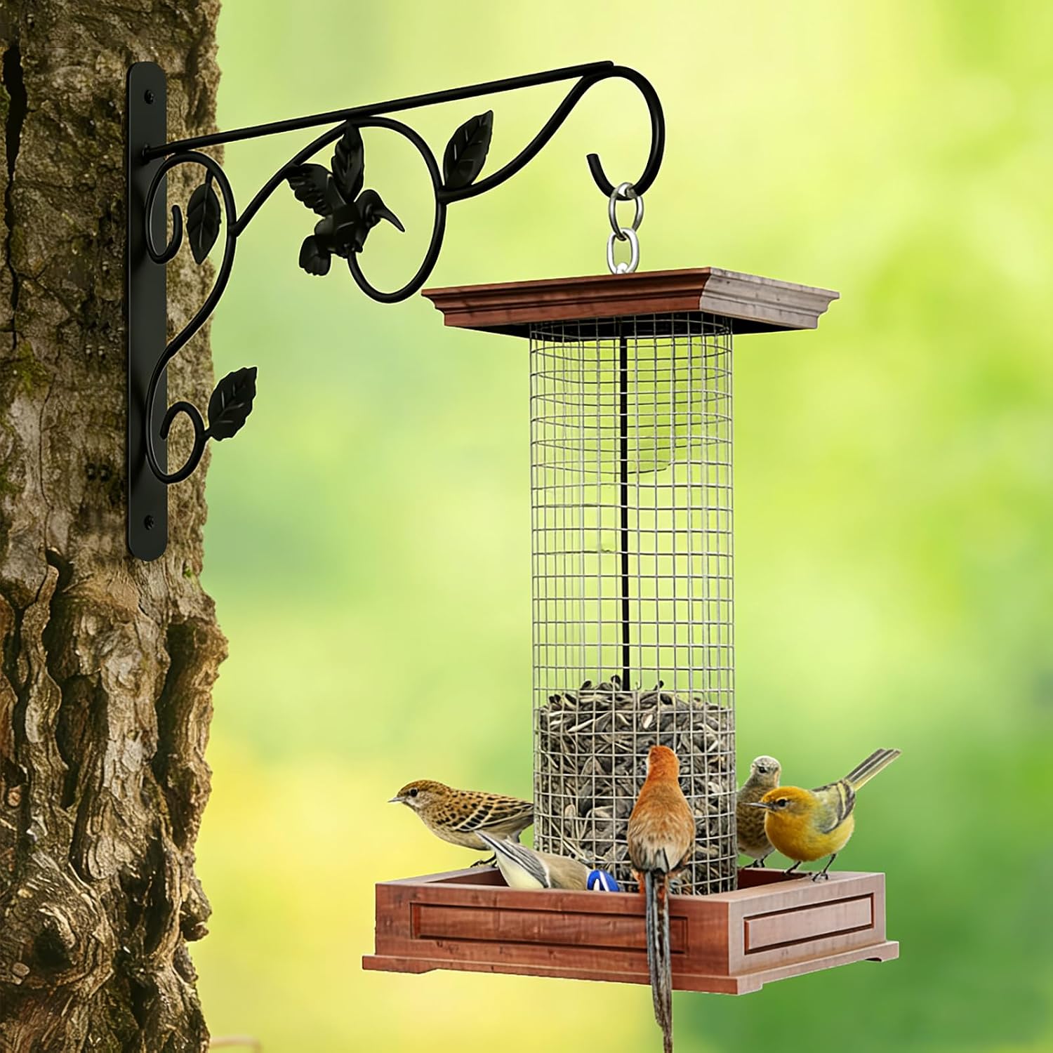 Elegant Bird Pattern Wall Hooks - Metal Plant Hangers for Indoor & Outdoor - Rust-Resistant Bracket for Plants