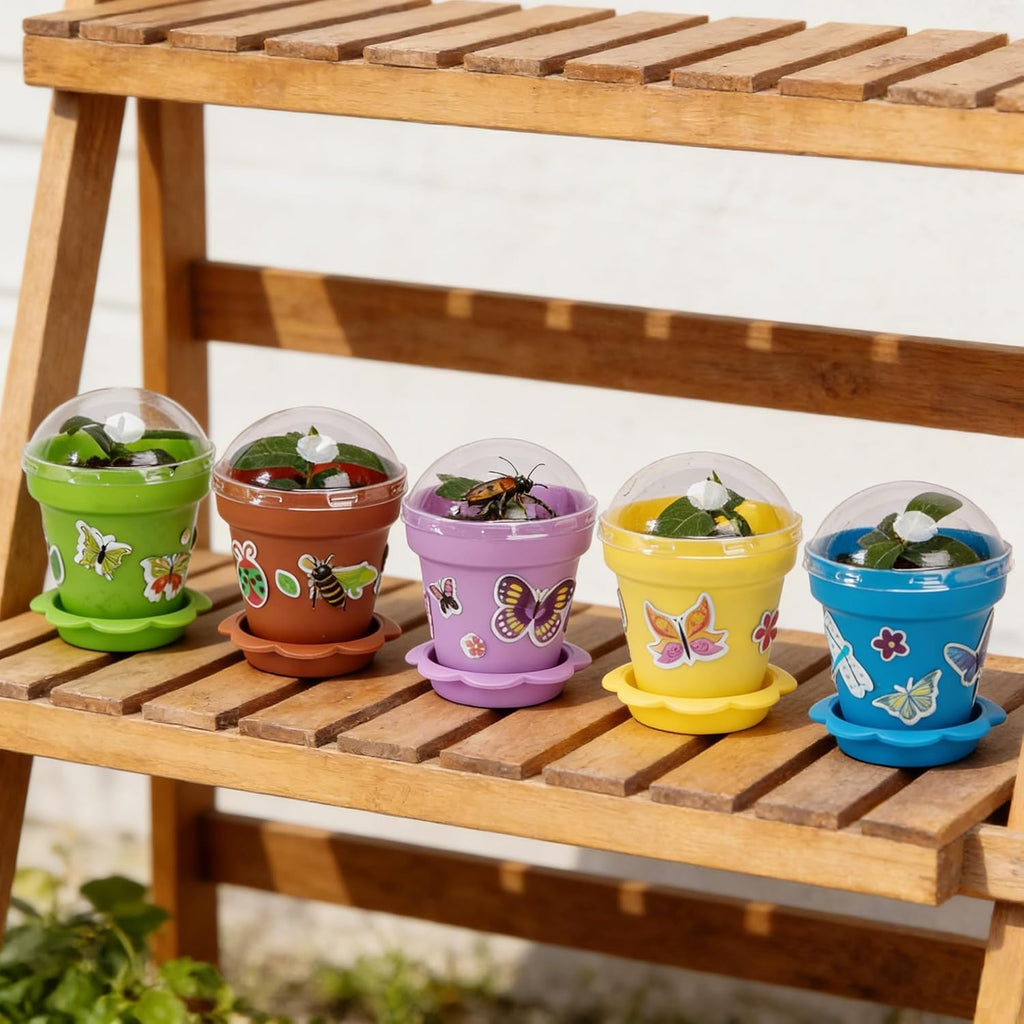 50 Packs Cupcake Plant Nursery Pots with Humidity Dome, Small Plastic Flower Plant Pots with 40 Sheet Stickers, Seeds