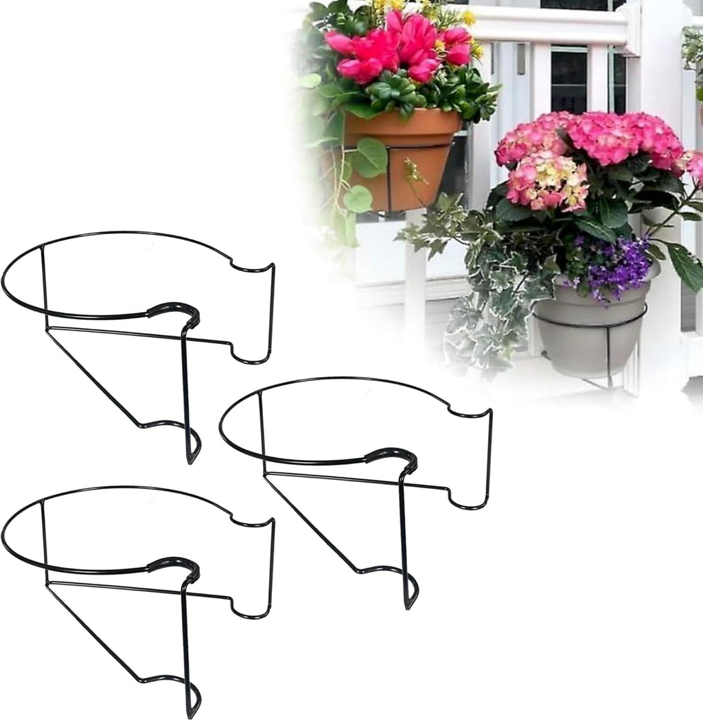 Bloem RailScapes Adjustable Floating Planter Hanger, Fits 0.5”-0.75” Balcony Railing Spindles, 3-Pack