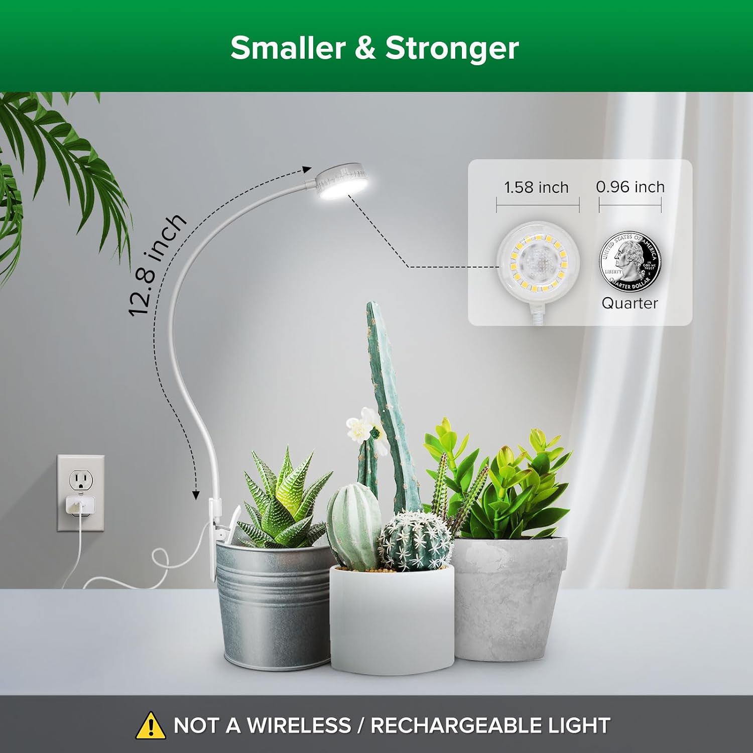 SANSI Grow Lights for Indoor Plants, Pot Clip-On Plant Light, 2-Pack | Full spectrum LED plant lamps for indoor