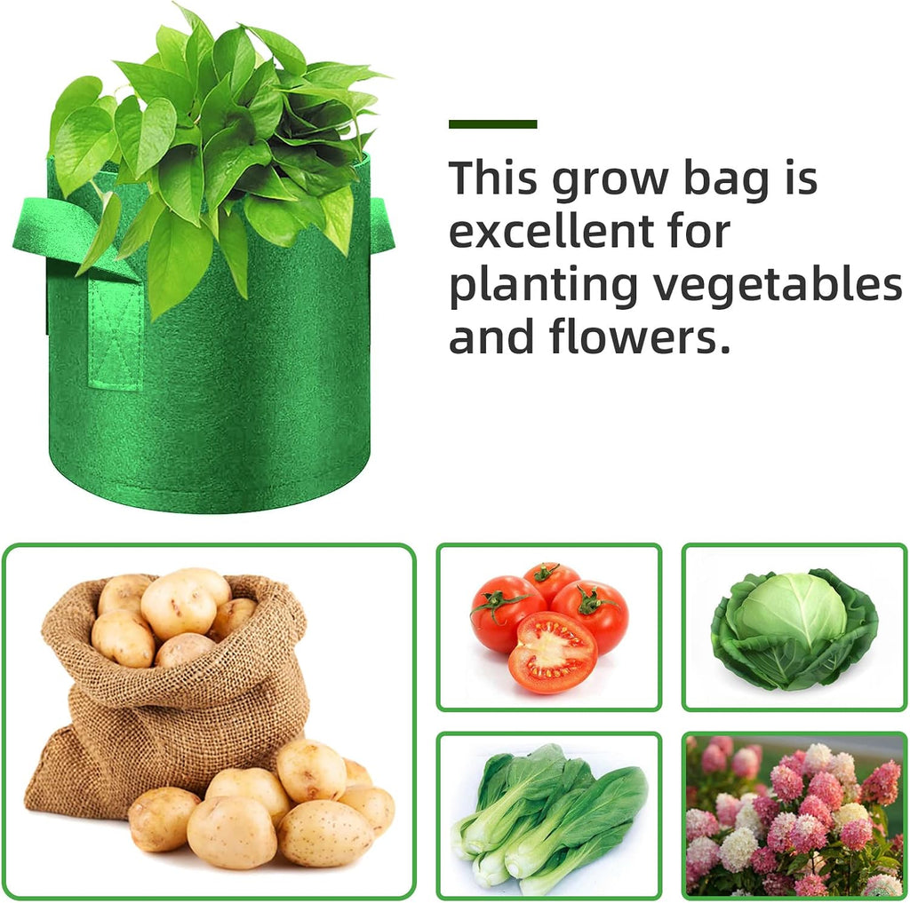 12-Pack 7 Gallon Plant Grow Bags, Thickened Nonwoven Fabric Pots with Handles, Vegetable Planter Bags Containers, Cloth