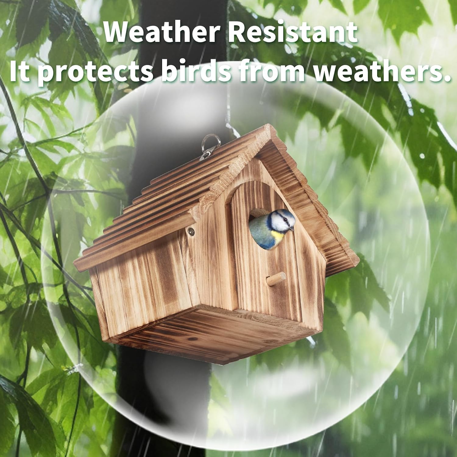 Bird Houses for Outside,Hanging Outdoor BirdHouses,Wood Bird Nesting Box House for Bluebird Humming Finch Wren