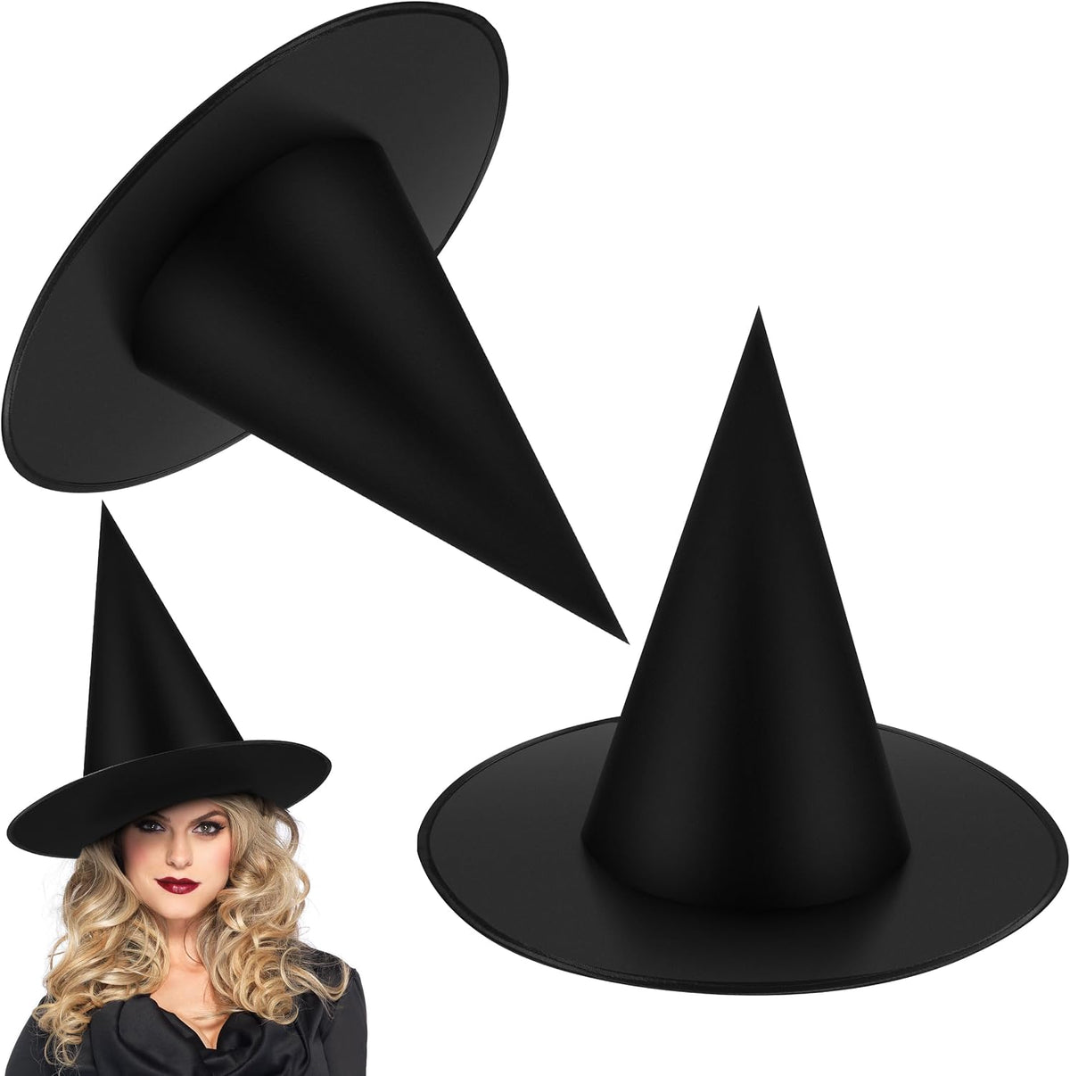 Black Halloween Witch Hat Floating Witch Hats Hanging Wizard Hat for Halloween Party Decorations