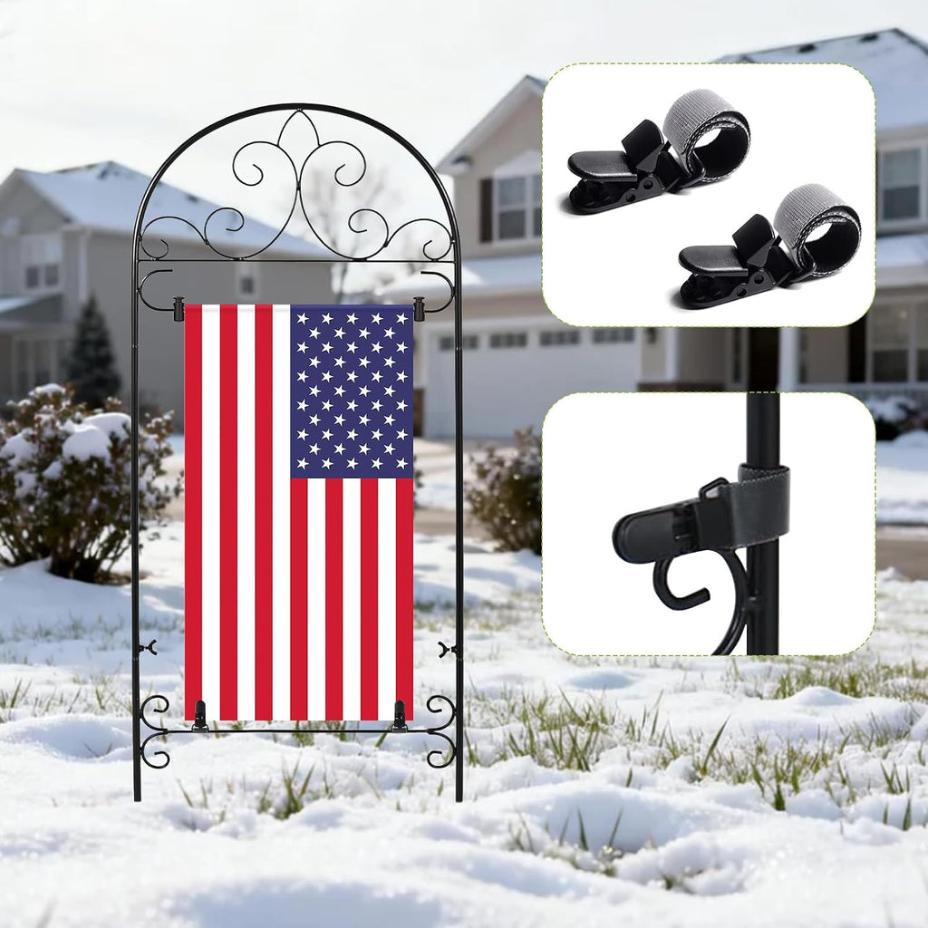 Garden Flag Holder Stand Yard Flag Holder Metal Flag Stand Outdoor Flag Pole Holder for Outside House Seasonal Garden