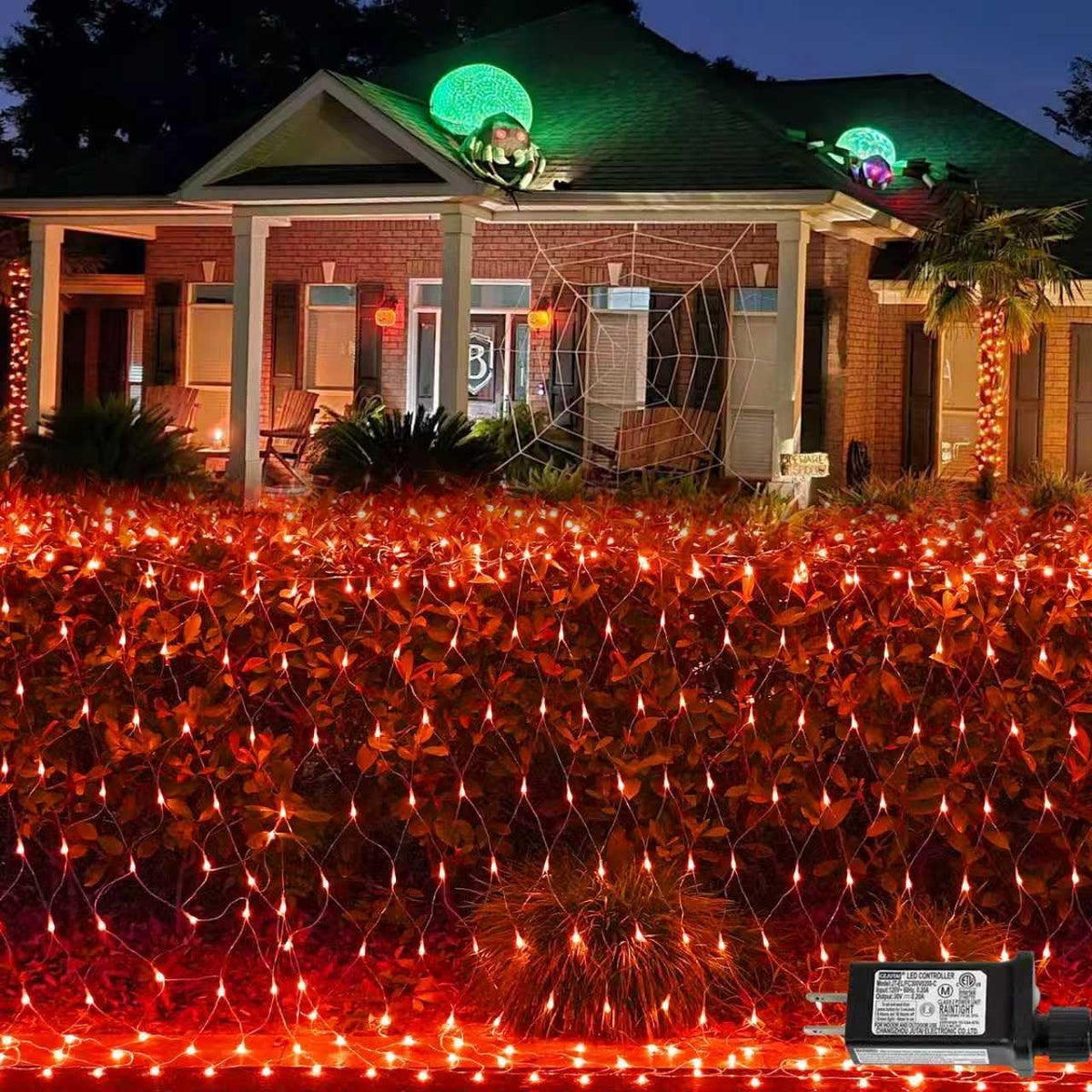 WBao Christmas Net Lights, 360LED 11.5ft x 6.9ft Christmas Lights with 8 Modes, Timer, End to End Connectable, Waterproof Design for Lawn, Bushes, Trees Outdoor Xmas Decorations, Red Green White