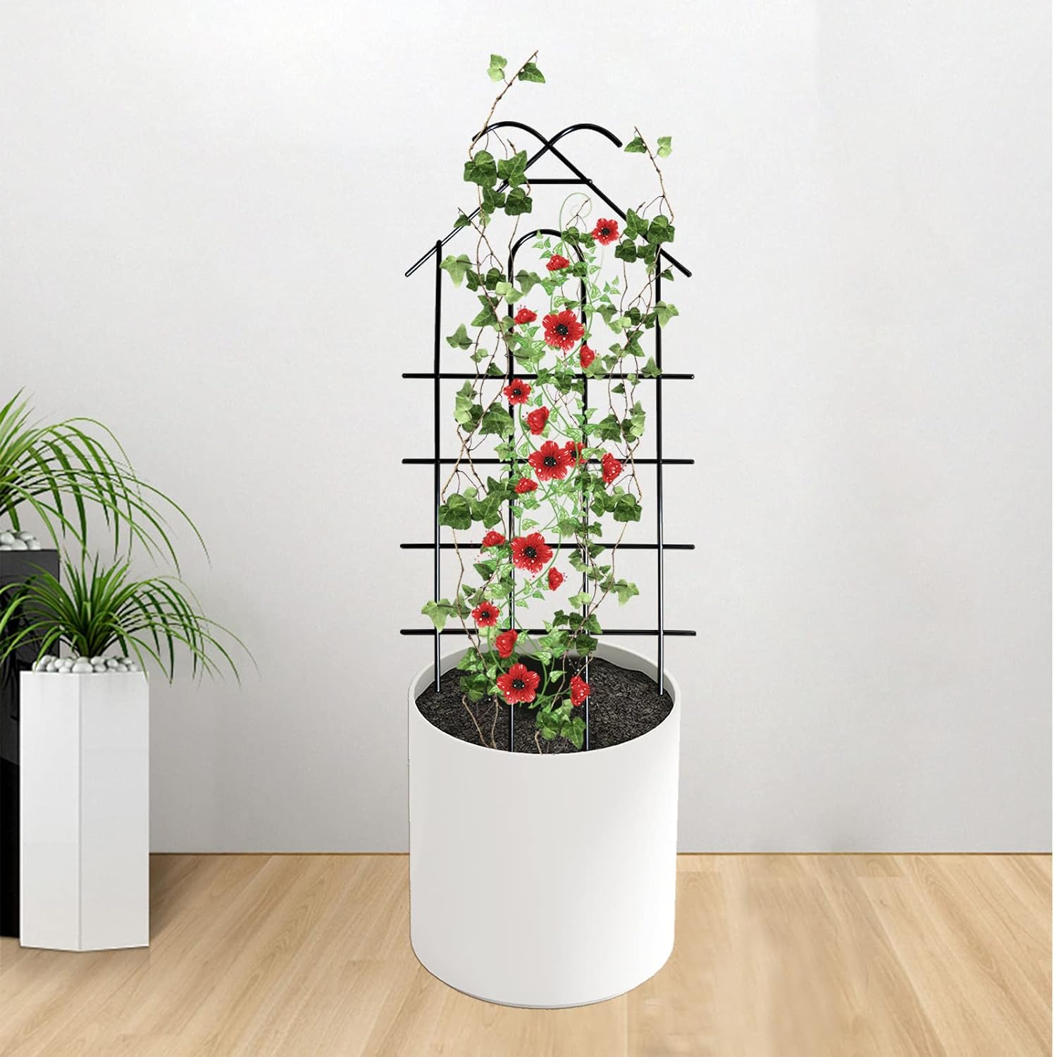 ARIFARO 4 Pack 32" Metal Garden Trellis for Climbing Plants Outdoor | 13.4" Wide Steel Trellis, for Indoor/Outdoor