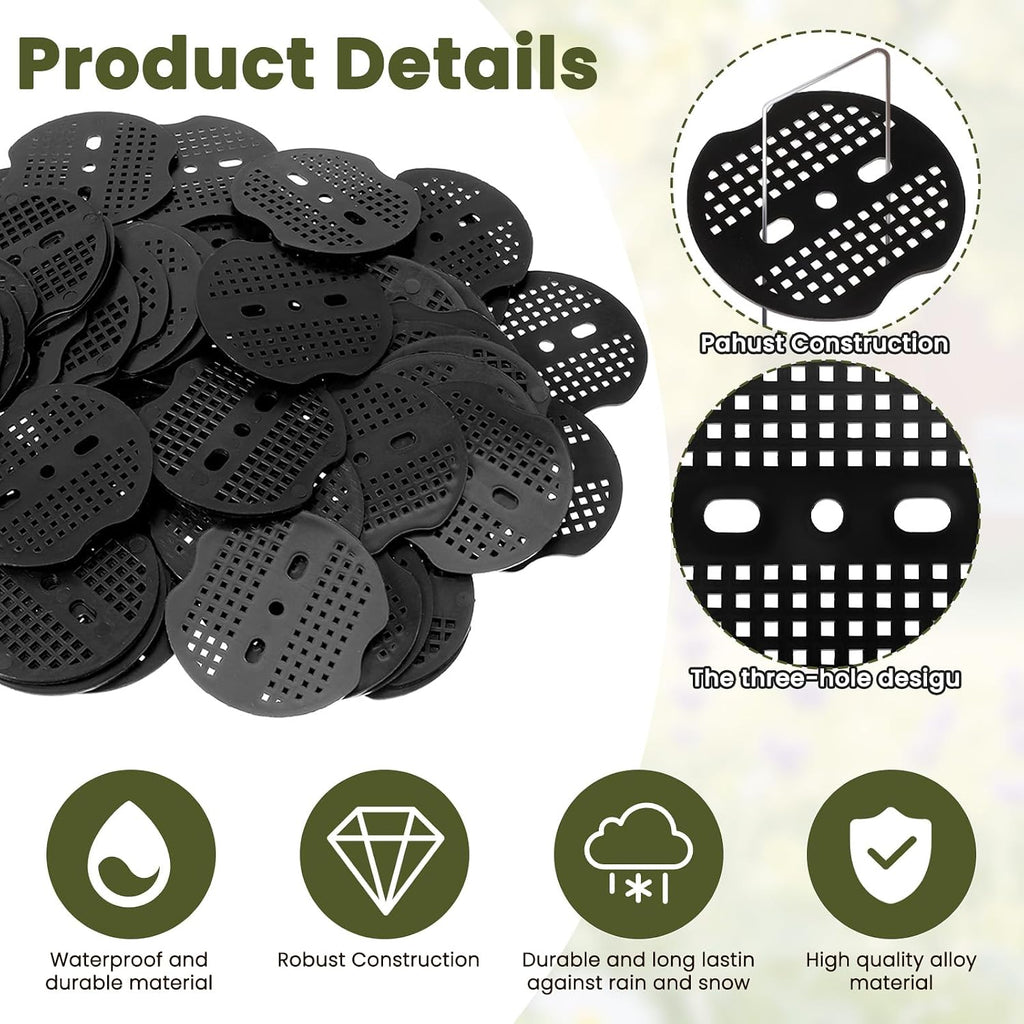 300Pcs Garden Staples Plastic Buffer Washer, Landscape Staple Gasket, Barrier Staples Washer, Yard Pins Pad for Barrier