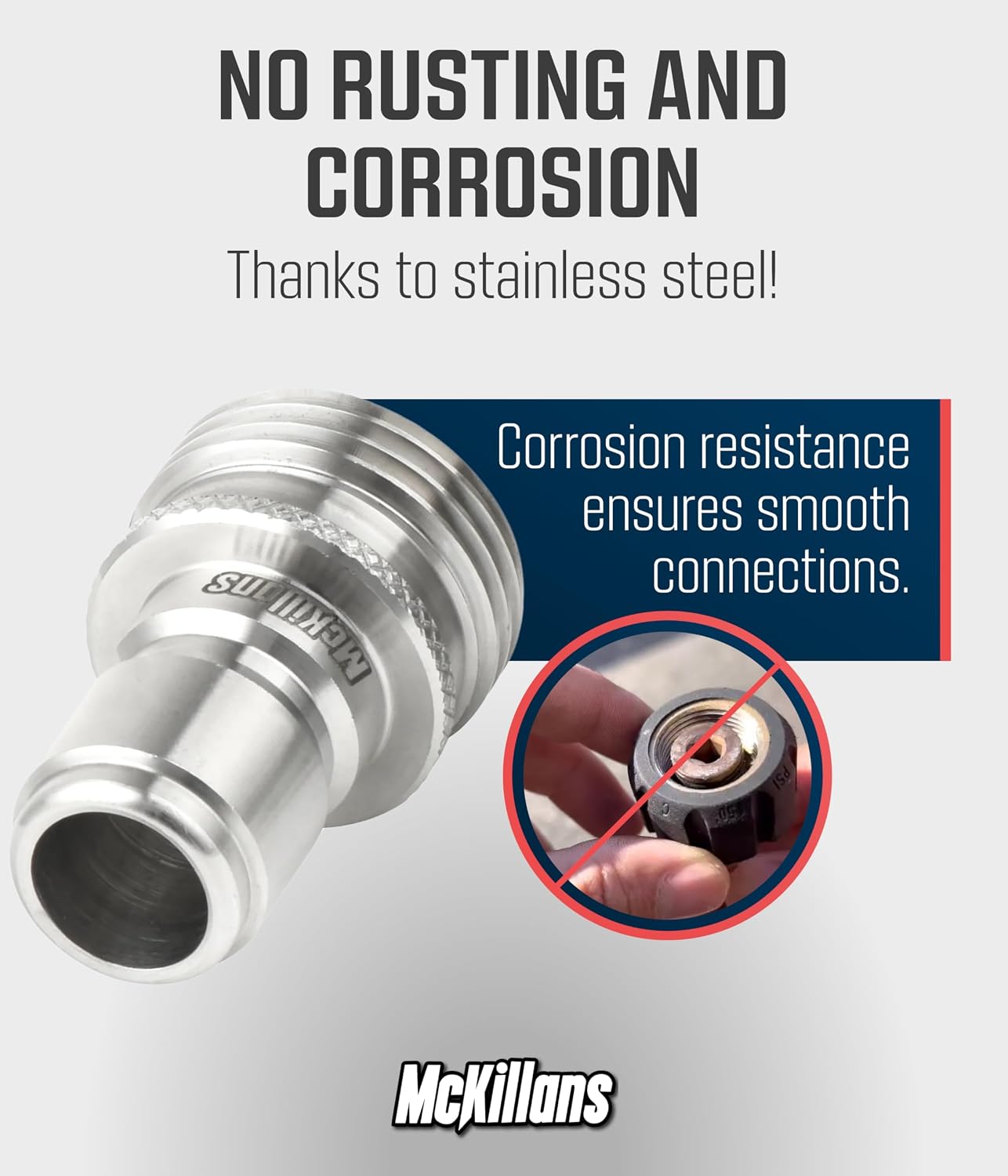 McKillans® Water Hose Quick Connect [UNIVERSAL FIT] 3 Pack - Stainless Steel Garden Hose Quick Connector - Durable