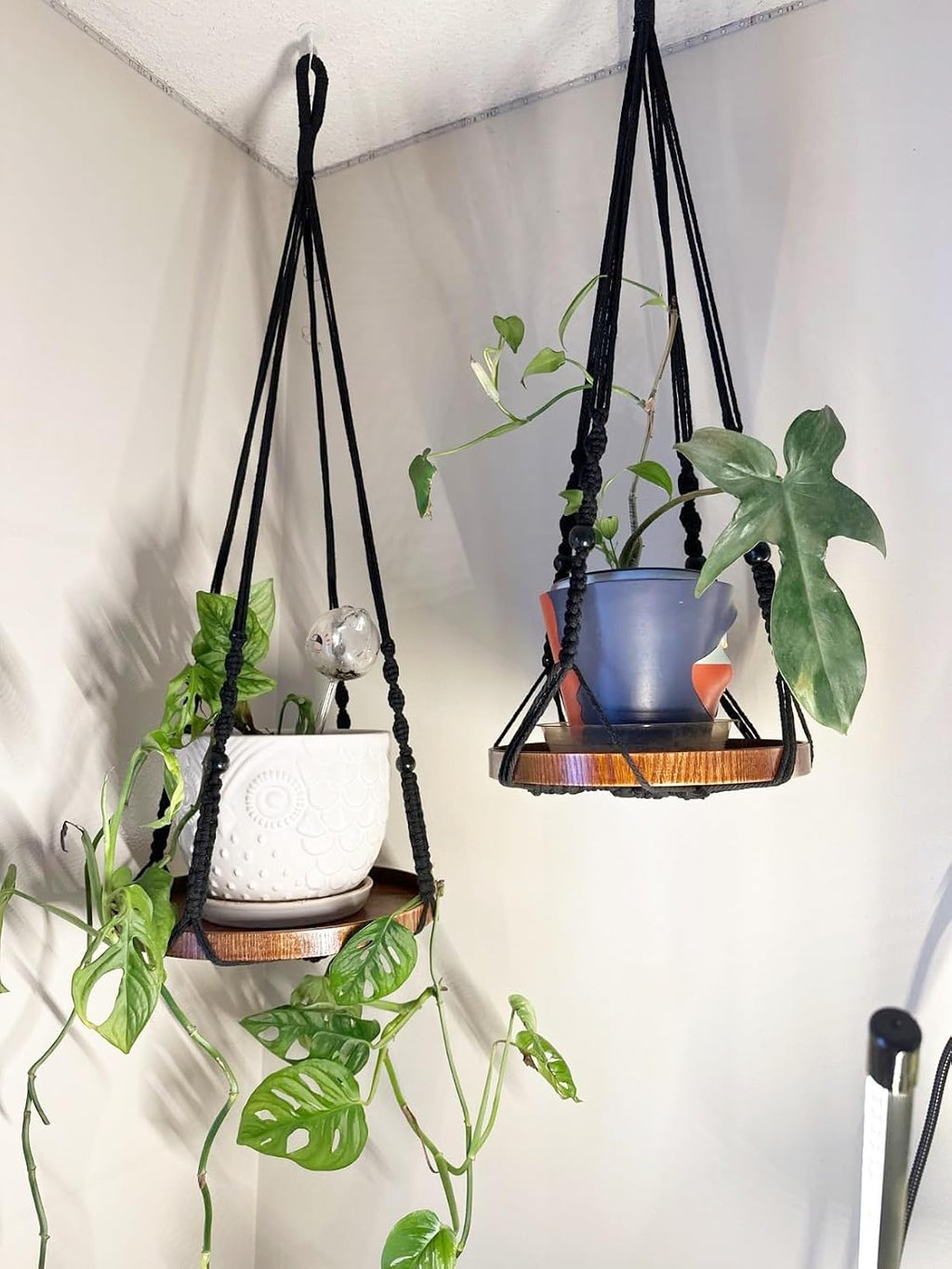 2 Pack Macrame Plant Hanger, Hanging Plant Shelf (12" + 10") | Plant Hanger Indoor, Hanging Planter, Hanging Planter