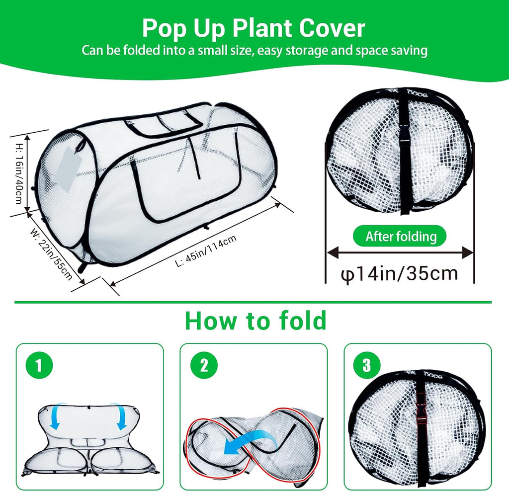 Garden Covers for Raised Beds, Pop Up Raised Garden Bed Cover, Garden Row Plants Cover Accelerator, Greenhouse Cover