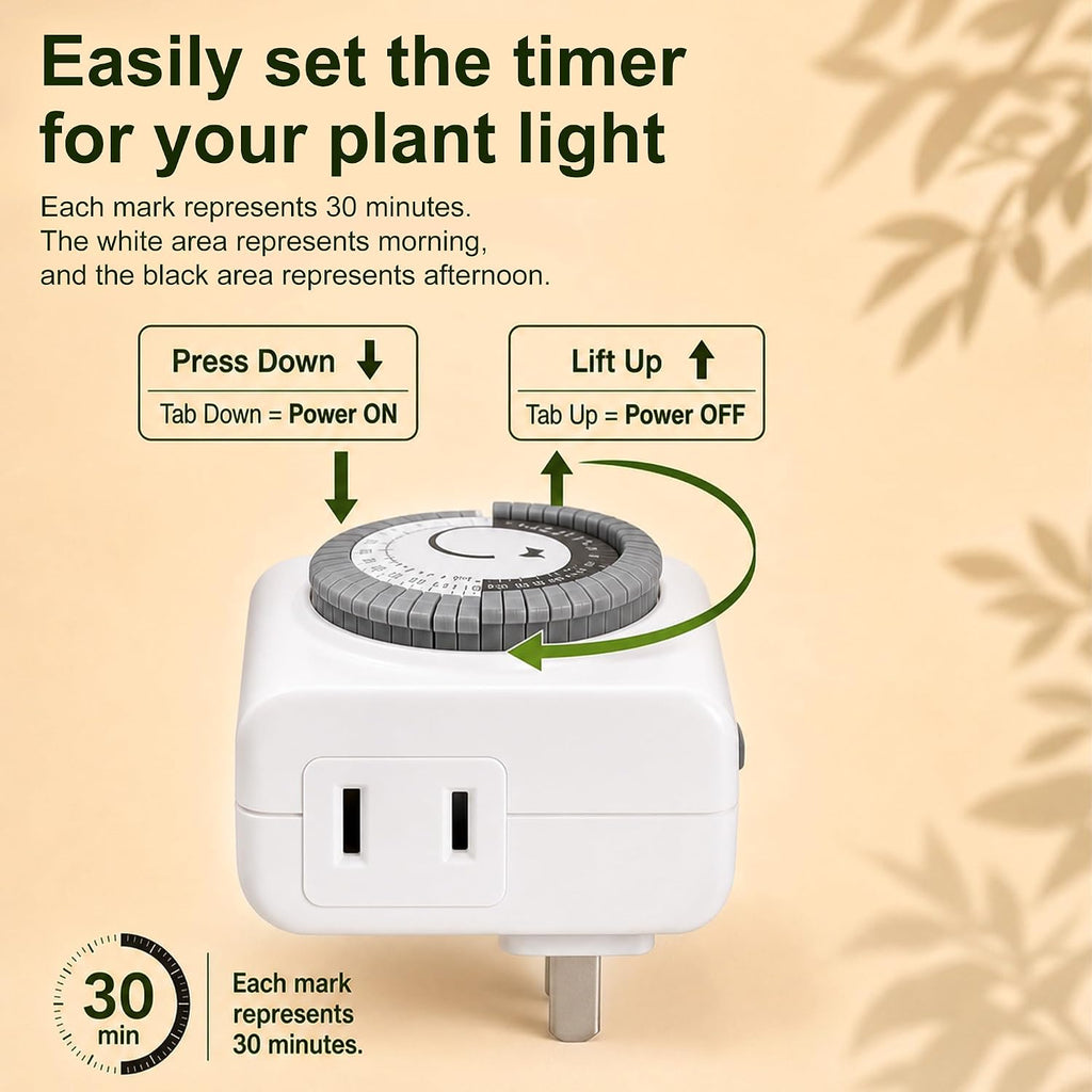 Wall Mounted Grow Lights for Indoor Plants with Timer, Hanging Light | 3500K Full Spectrum Pendant Grow Light, Rattan