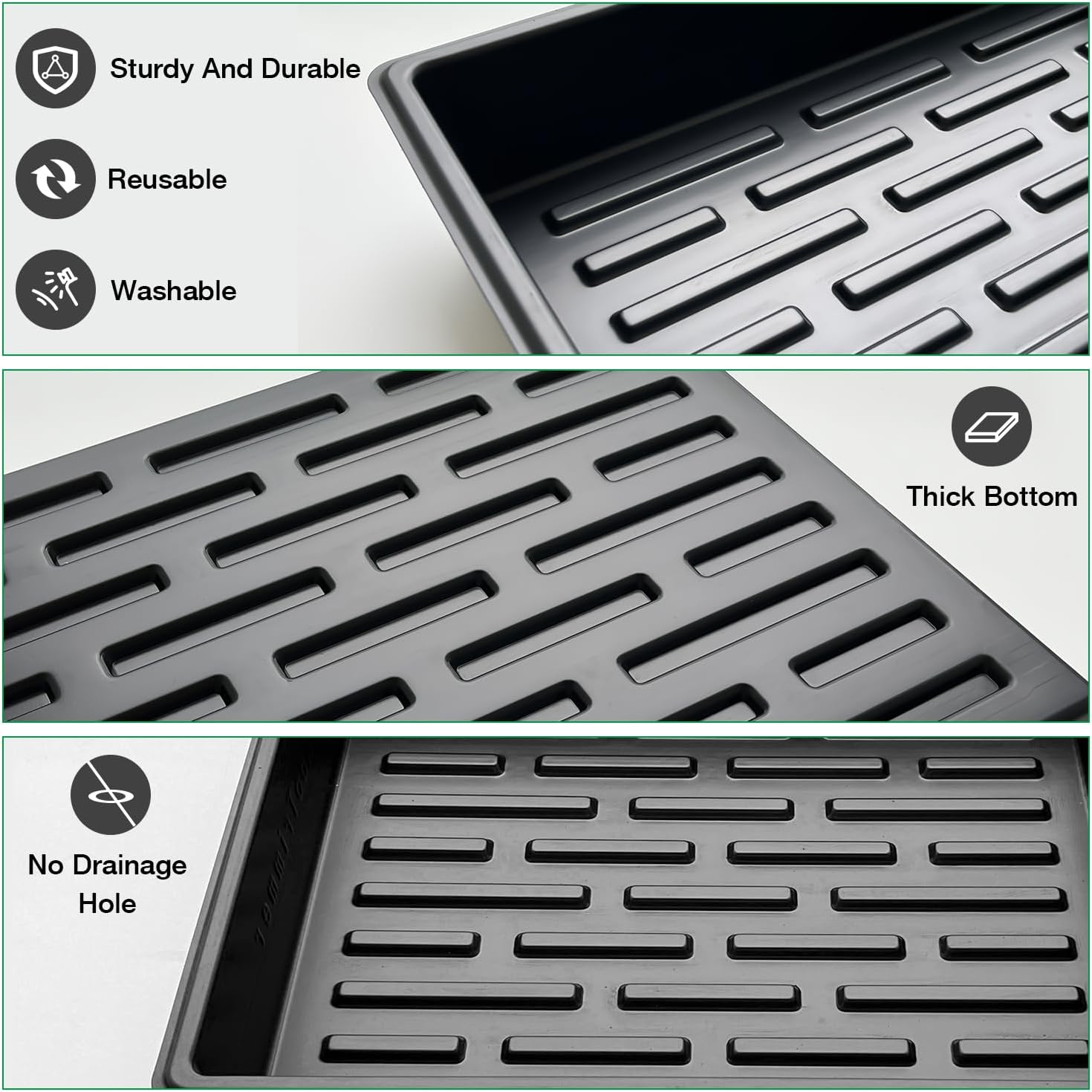 RooTrimmer 2.5 inch Square Pots 3.5 inch Deep 20 Cell Seedling Trays with Water Collection Nursery Trays (15"x11"x3")