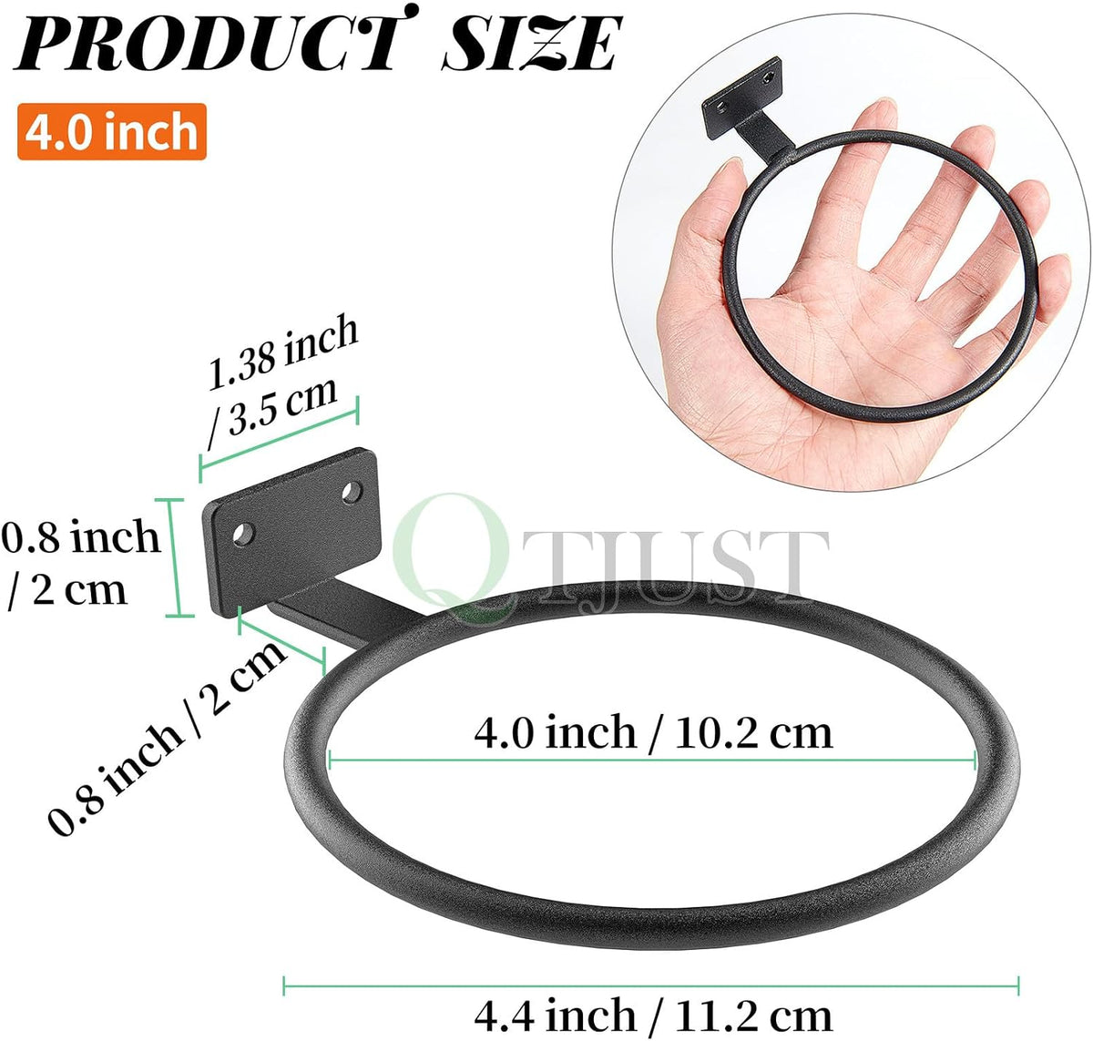 20Pack Black 4In Wall Mount Metal Flower Pot Rings Heavy Duty Plant Bracket | Sturdy rustproof metal planter ring