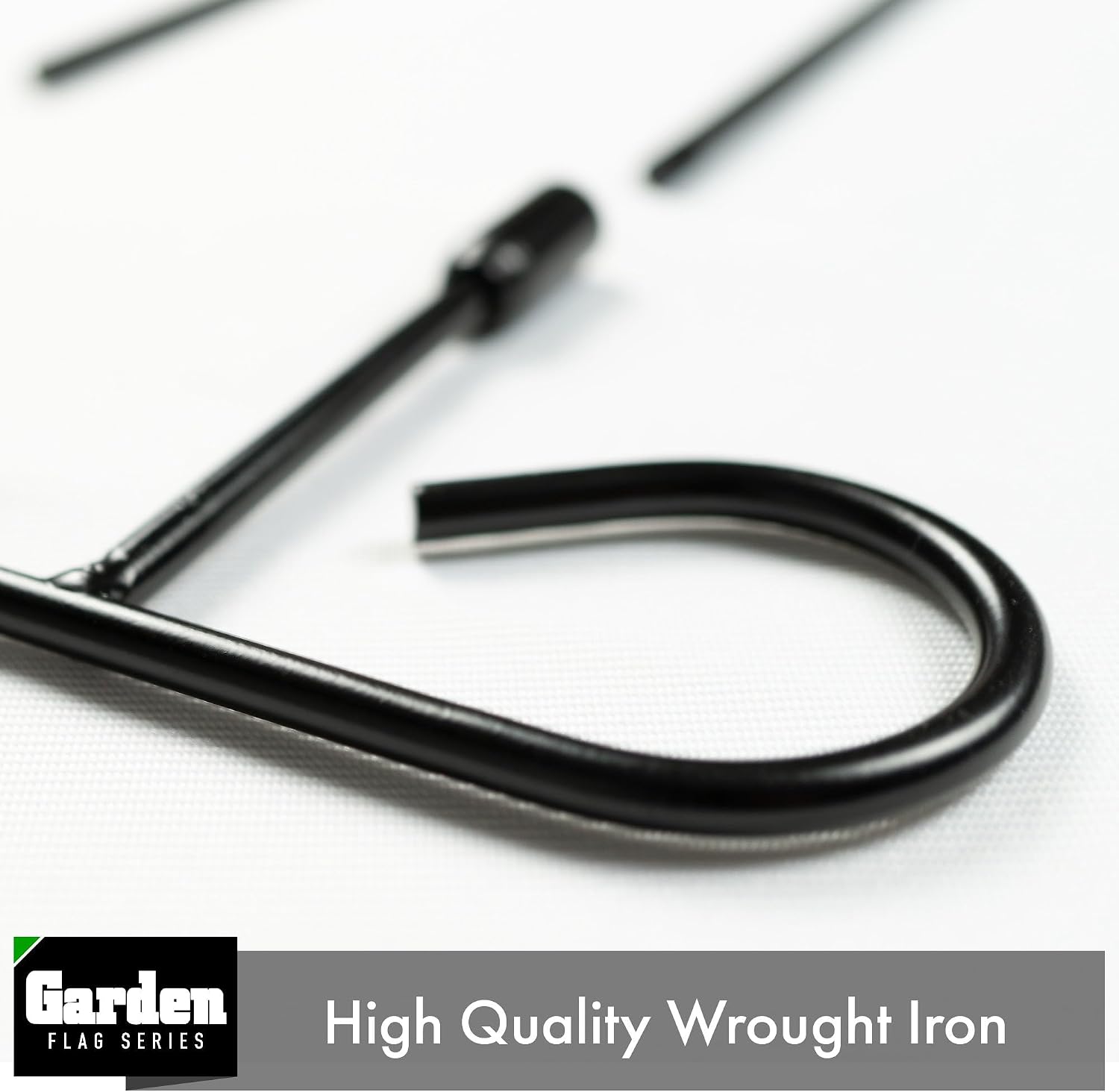 G128 2 Pack: Yard Garden Flags Holder, Garden Flag Stand Outdoor Flag Holder, Black Iron 36" H x 16" W