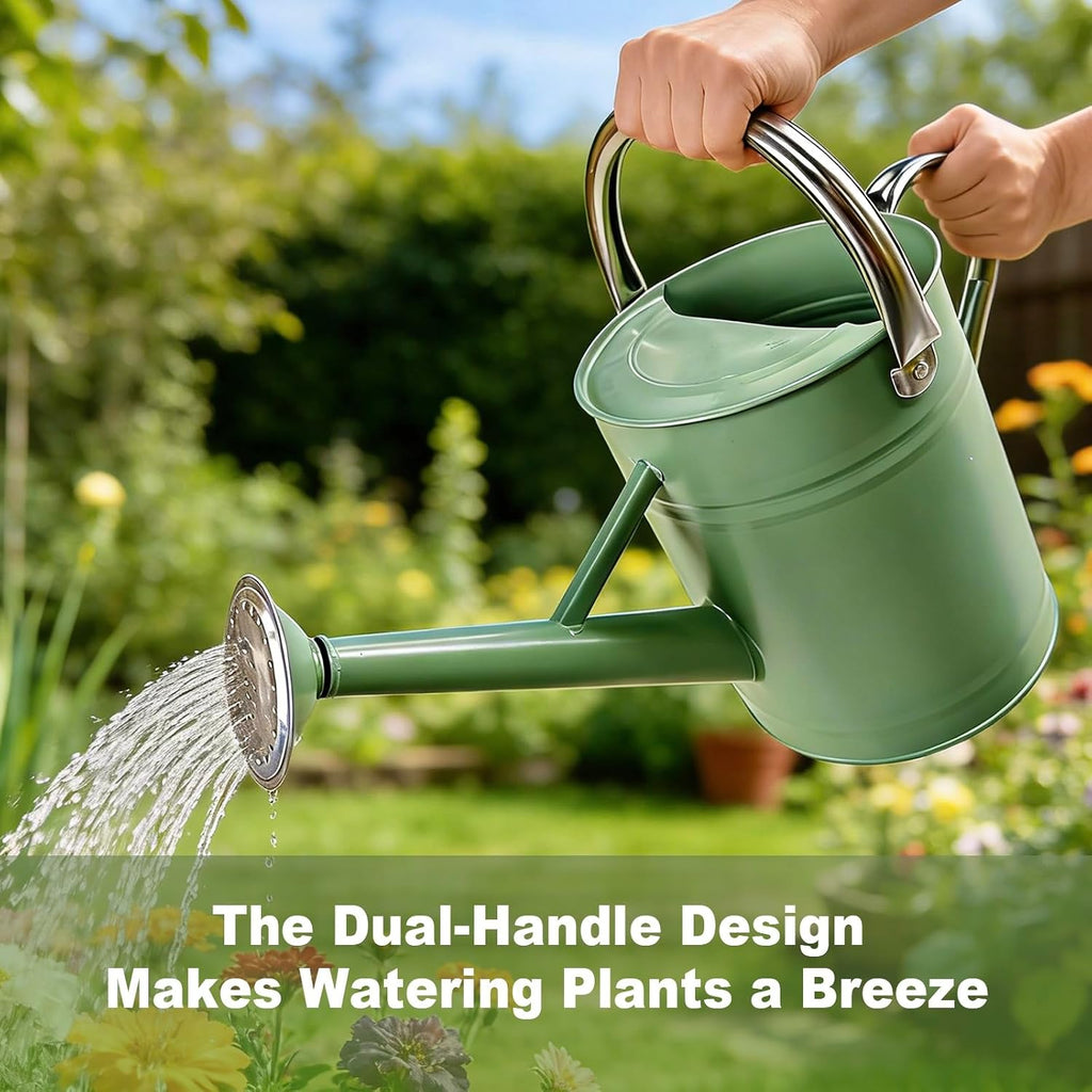 1 Gallon Metal Watering Can for Outdoor&Indoor Plants | Removable Sprinkler Head,Made of Premium Galvanized