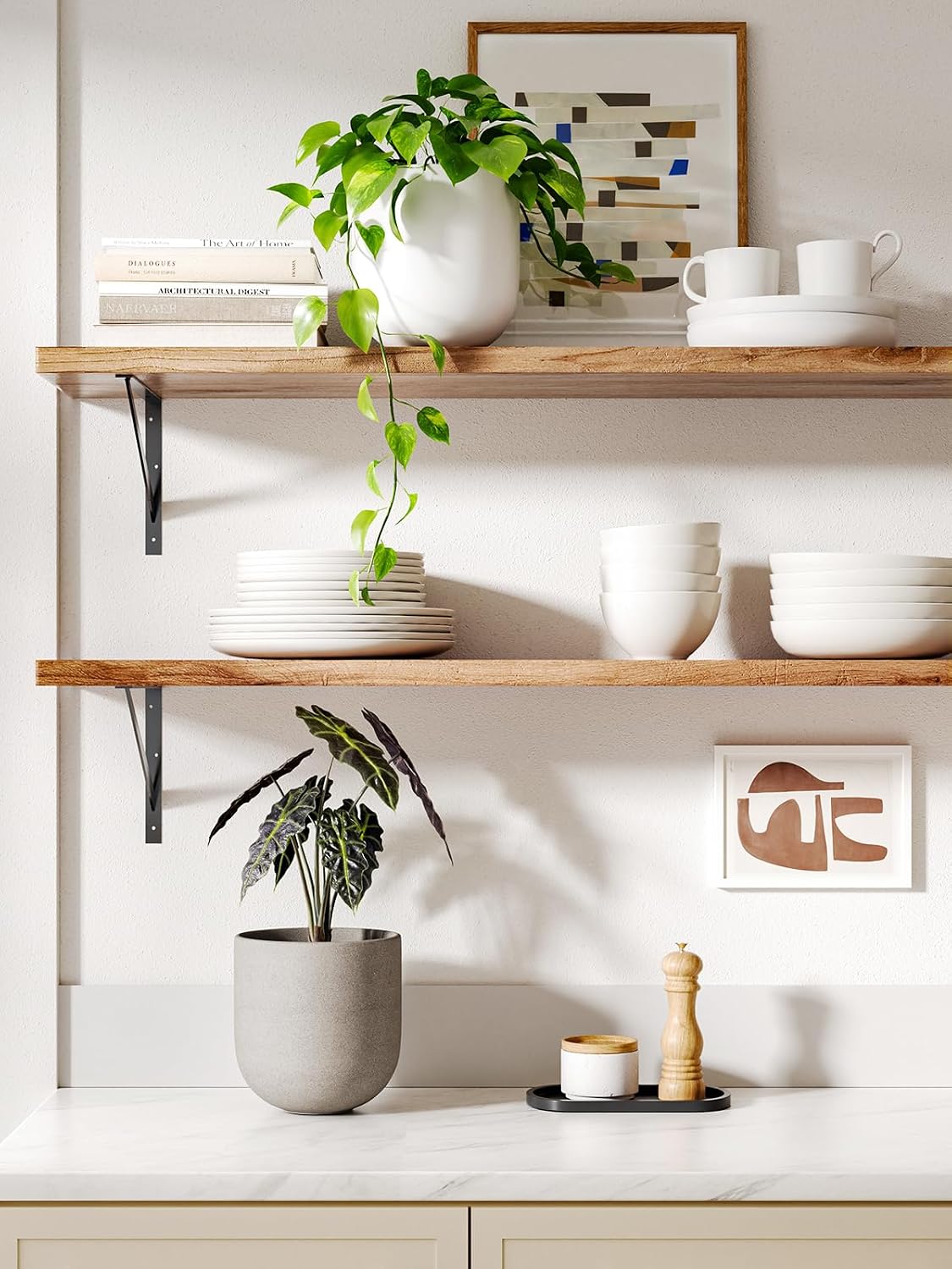 LE TAUCI 6 Inch Plant Pot, Ceramic Planter for Herbs & Small Houseplants, Tabletop Indoor Pot for Shelf, Desk and