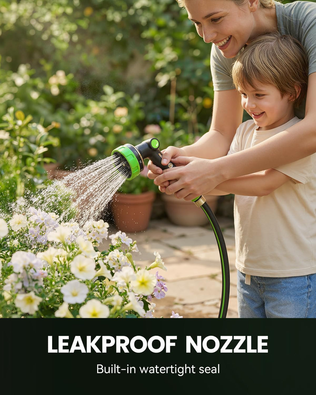 RAINPOINT Garden Hose Nozzle Heavy Duty - 100% Metal Thumb Control Spray Nozzles for Garden Hose High Pressure, 10