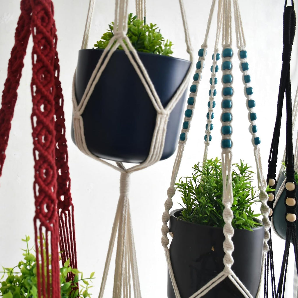 8-Pack Boho Plant Hanger, Macrame Pot Holder,Hanging Planter/Indoor/Balcony/Window Decoration Length 39" (Not Pot and