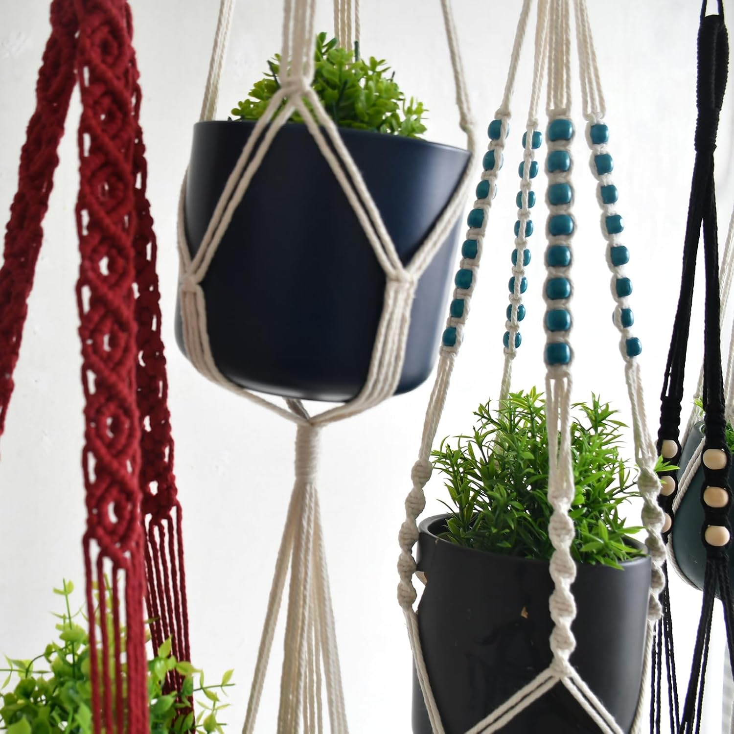 8-Pack Boho Plant Hanger, Macrame Pot Holder,Hanging Planter/Indoor/Balcony/Window Decoration Length 39" (Not Pot and
