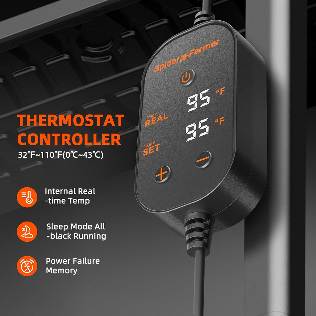 Spider Farmer 48"x20.75" Built-in Temperature Controller Seedling Heat Mat | MET & UL Certified, IP67 Waterproof Plant