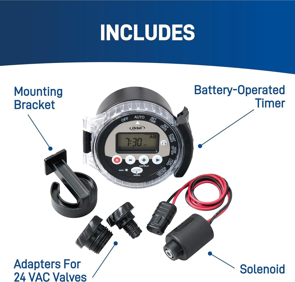 2-Pack Orbit 57865 Battery-Operated Sprinkler Timer - Convenient Automated Watering Device (2 Total timers)